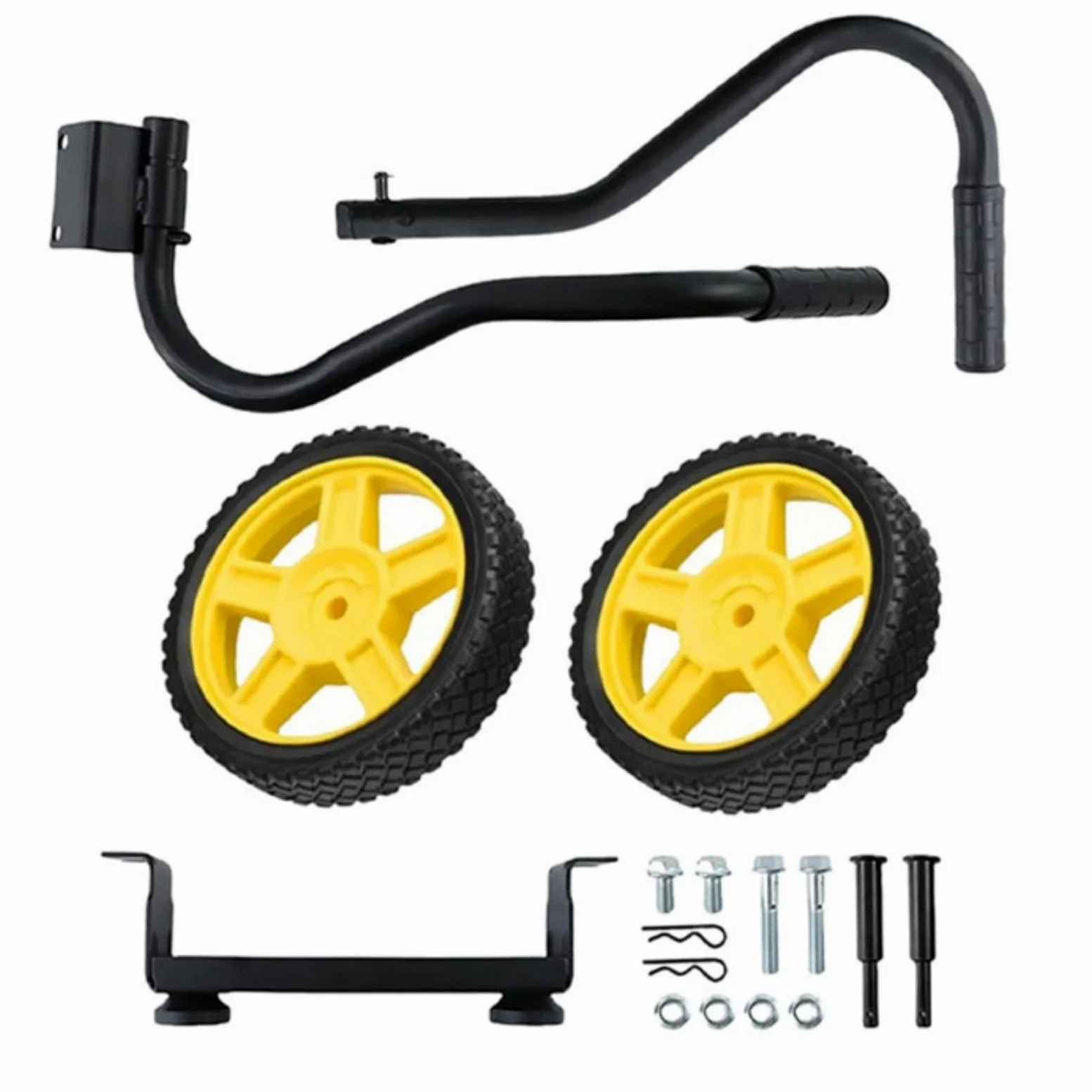 Kit de rueda de generador con neumáticos de plástico resistentes y mango conveniente para una fácil maniobrabilidad, para generadores de energía de 2800-4750 vatios, amarillo