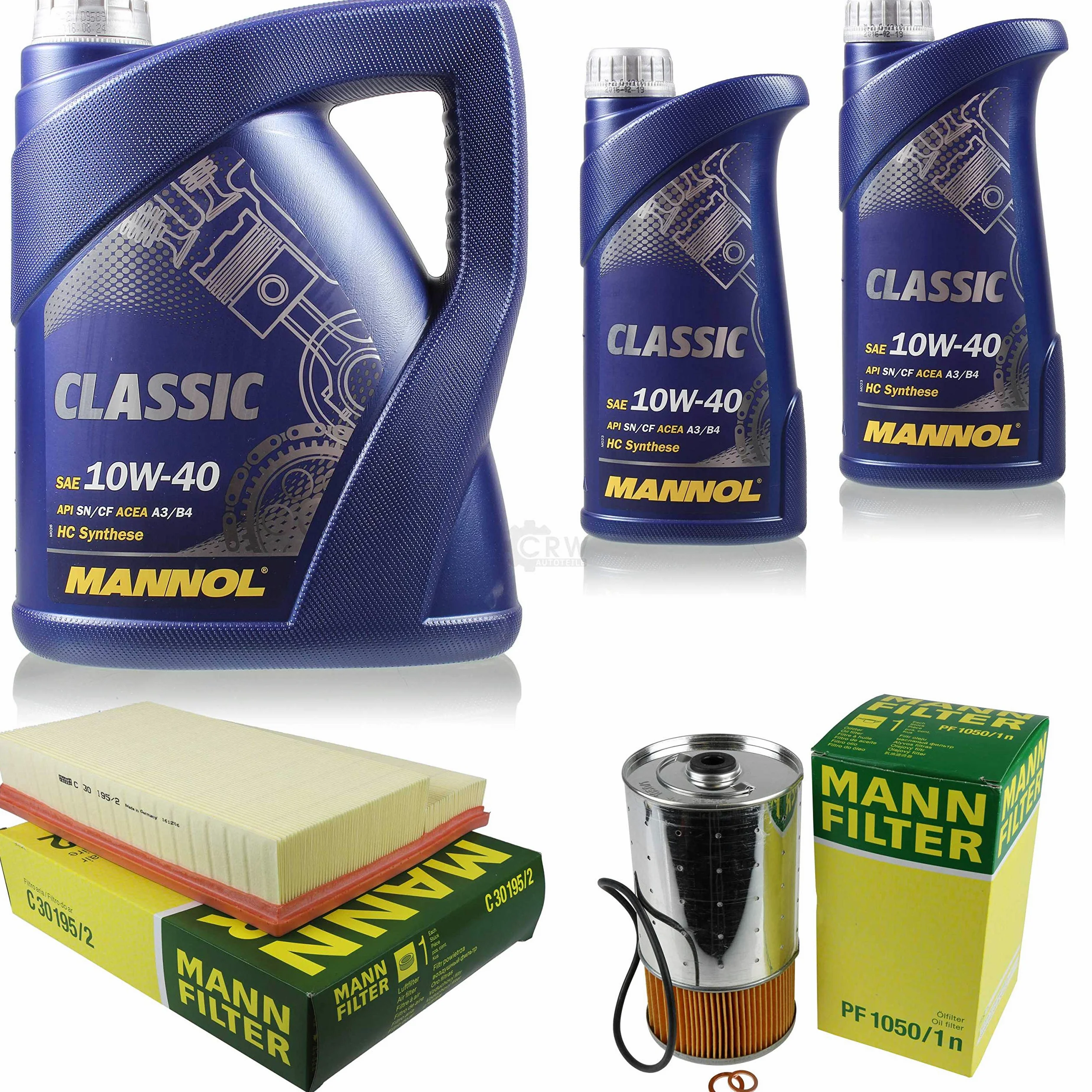 Set 85447404 PF 1050/1 n MN7501-1 MN7501-5 C 30 195/2 - Paquete de inspección 7 L Classic 10W-40 + paquete de filtro MANN 10934062