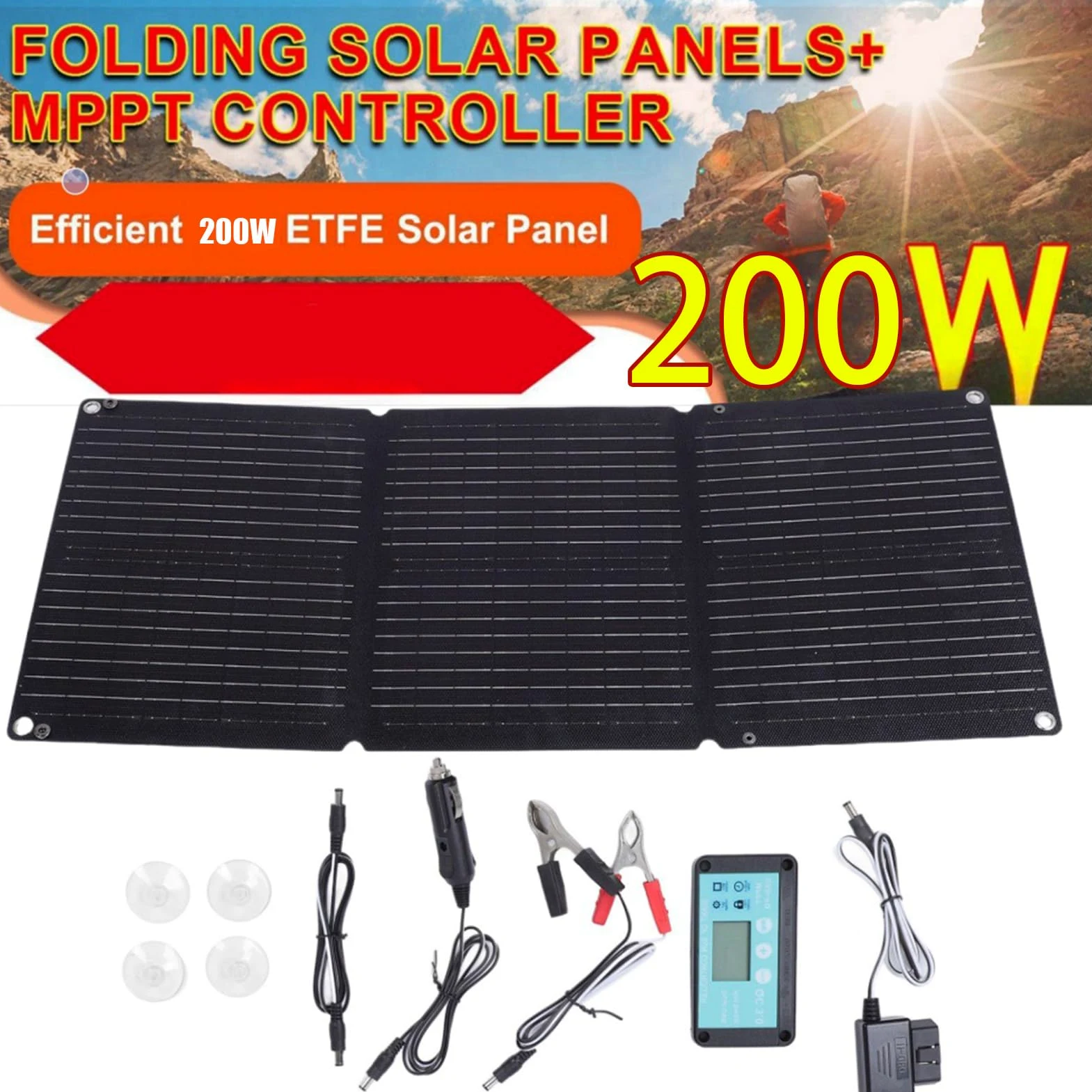 Cargador de automóvil solar, mantenedor de cargadores de batería de | 12-24V Automático, mantenedor flexible impermeable plegable para