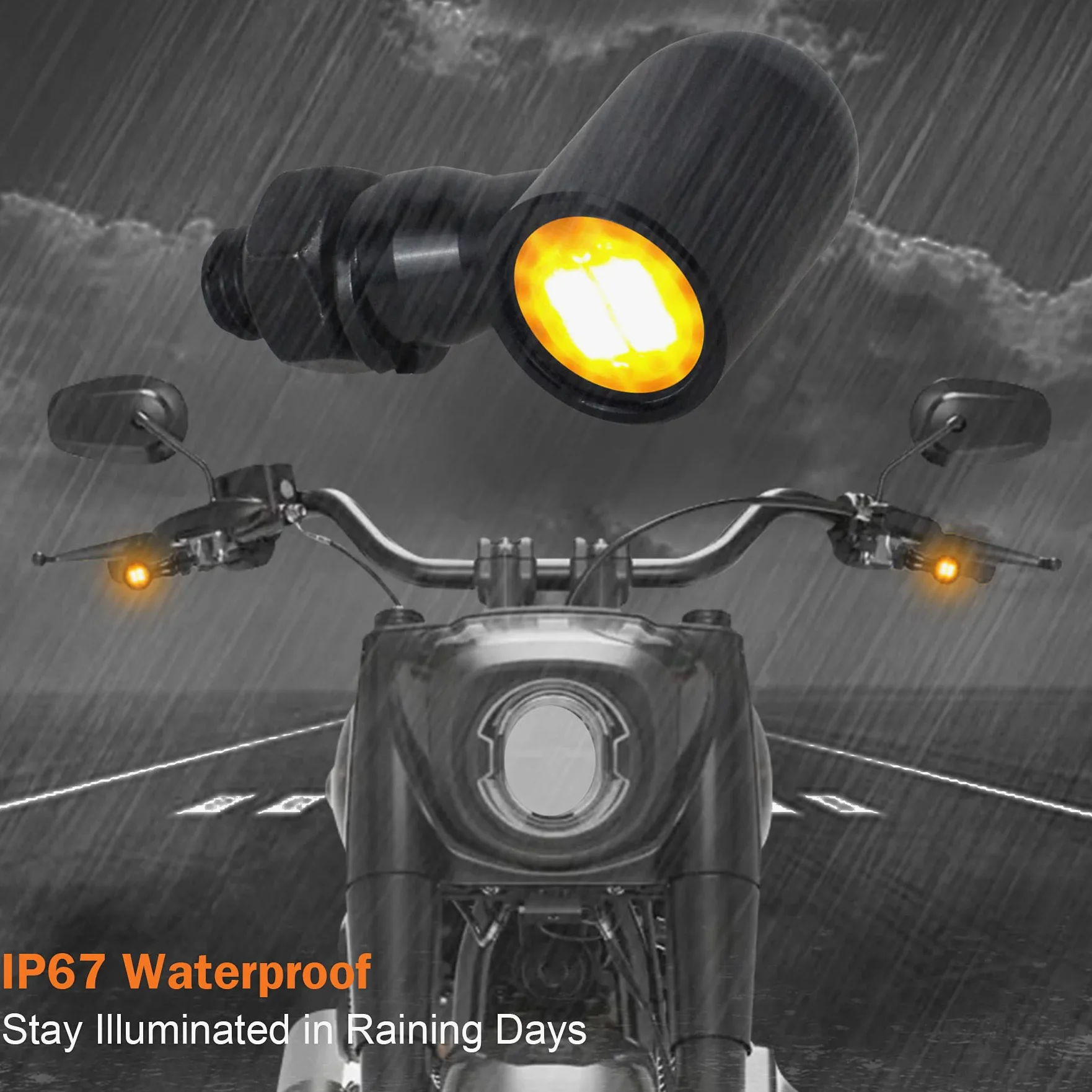 Luces LED intermitentes universales de tamaño mini, intermitentes delanteros de motocicleta, compatible con Harley Honda, Kawasaki, Suzuki, Triumph Yamaha