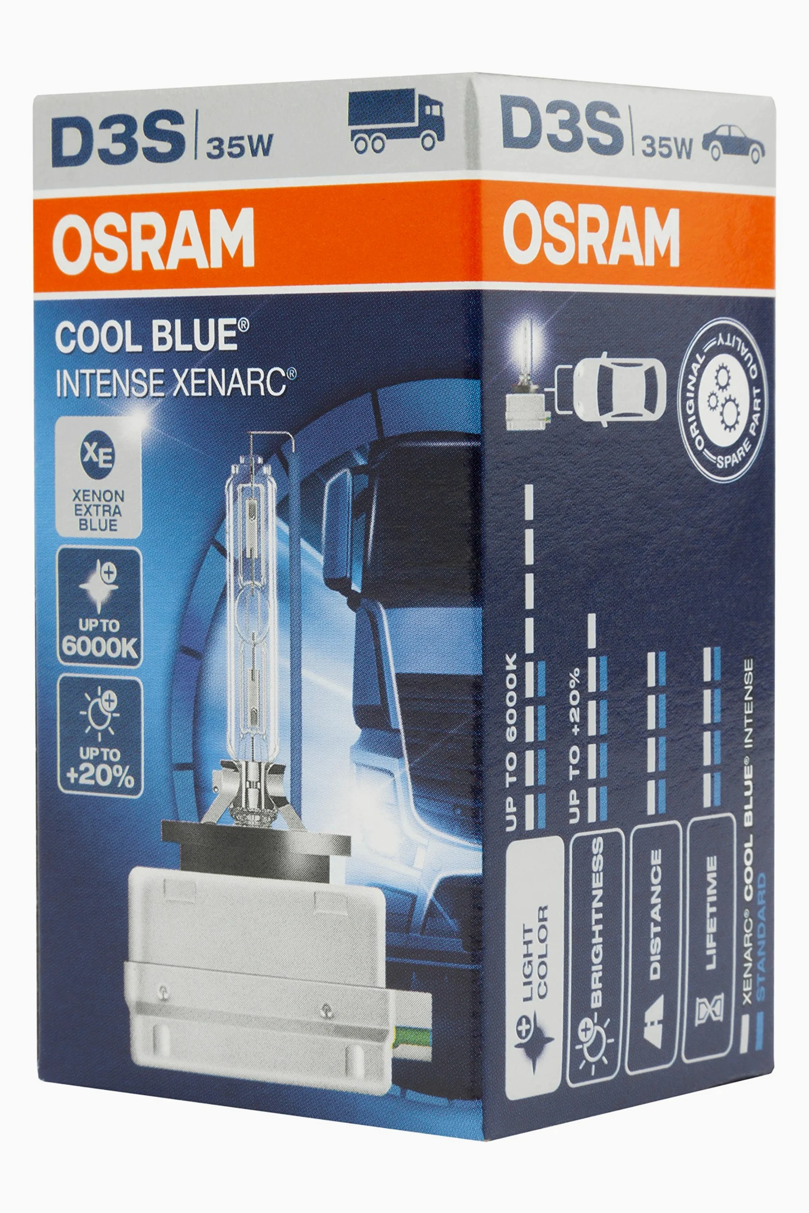 OSRAM XENARC COOL BLUE INTENSE D3S HID, lámpara de xenón, lámpara de descarga, 66340CBI, estuche (1 unidad)