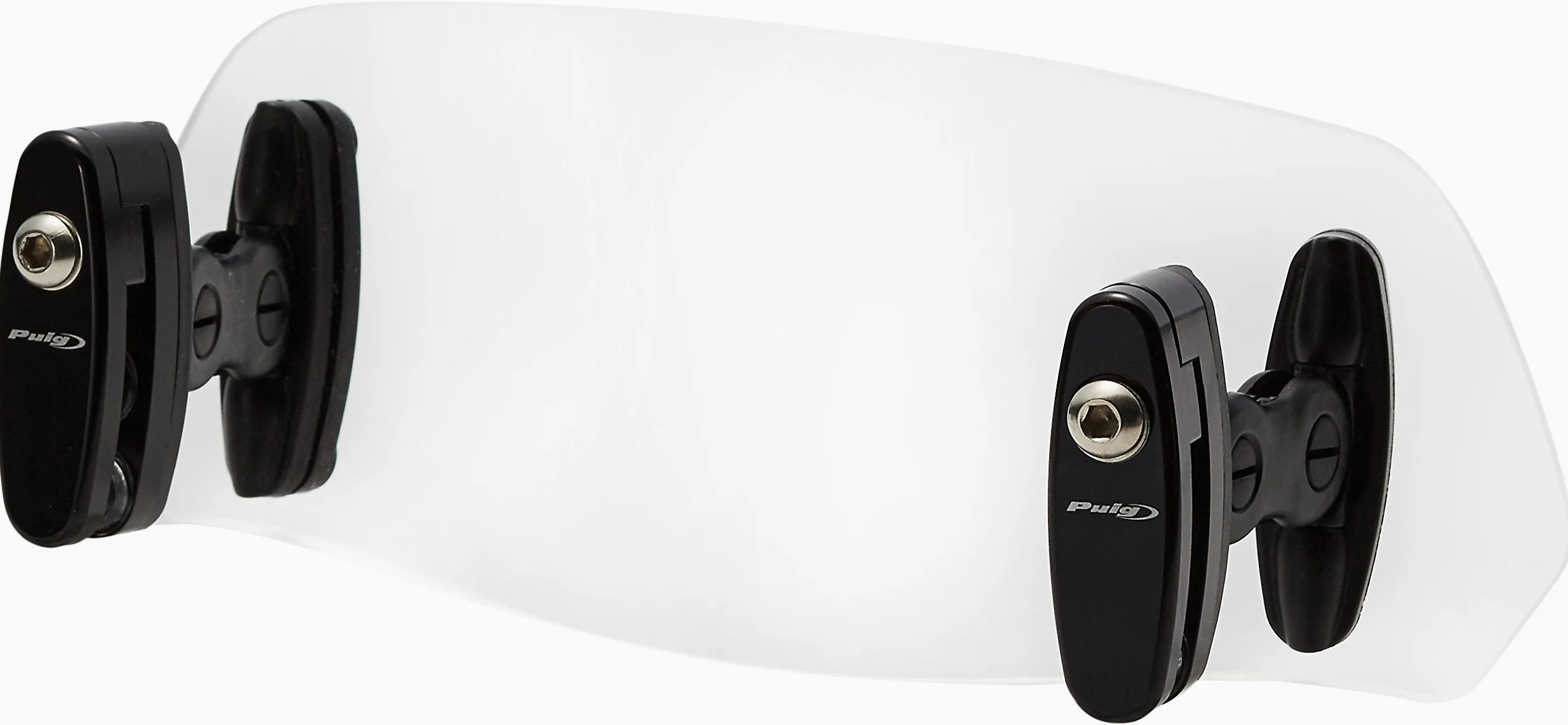 Puig 6319W Visera Multiregulable Clip-on para cúpula de Moto con Ajuste de posición y diseño Resistente Que Mejora la protección aerodinámica, Transparente