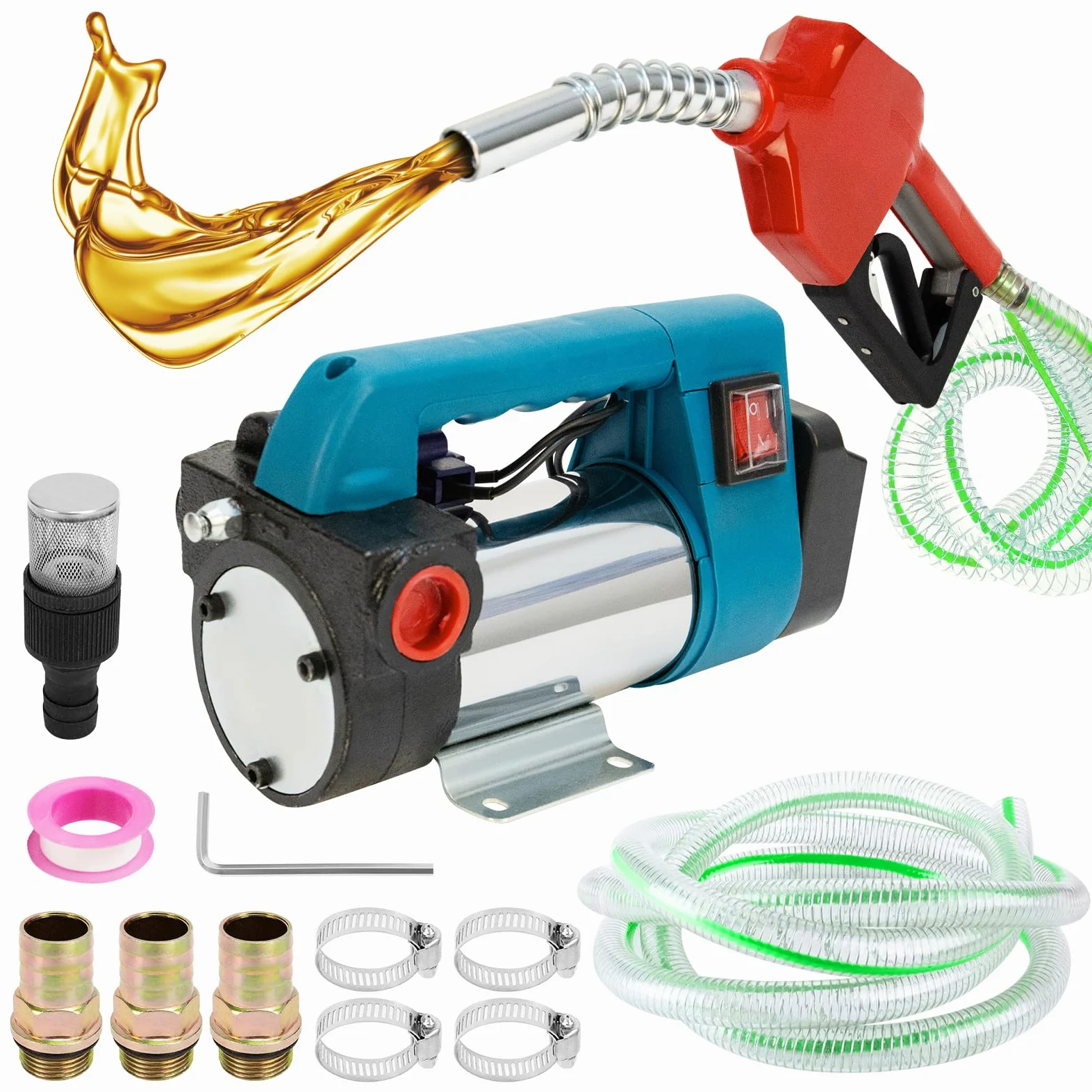 Bomba de Transferencia de Diesel, Bomba de Transferencia de Combustible | Compatible con Makita 18V Batería, 45L/Min, Portátil, Bomba Extractora Eléctrica de Transferencia de Autocebante, Sin batería