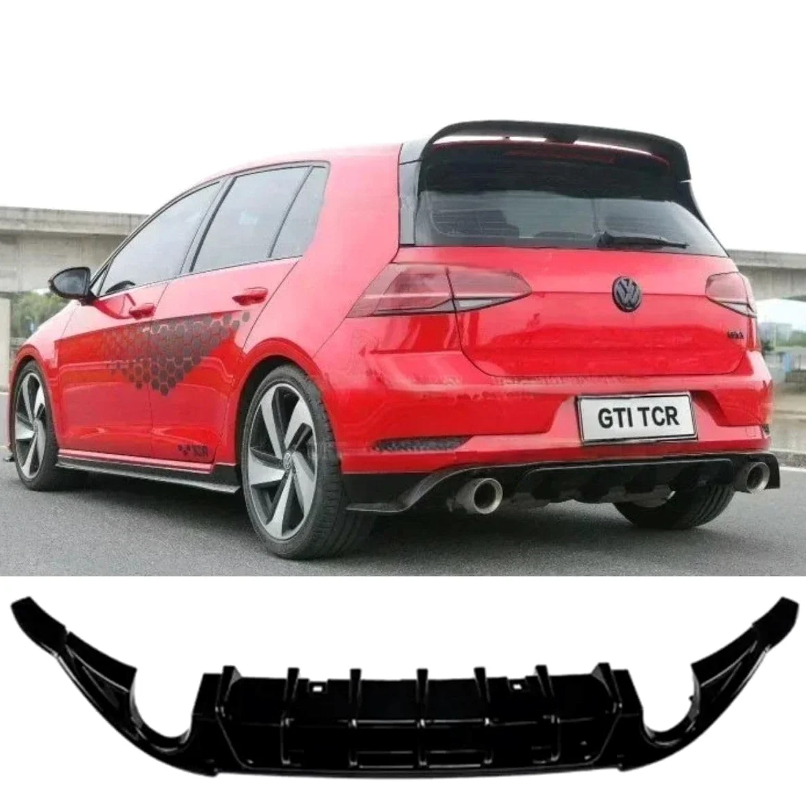 [GOOD SPOILER] Difusor Trasero para Volkswagen Golf MK7 GTI 7.5 Estilo TCR