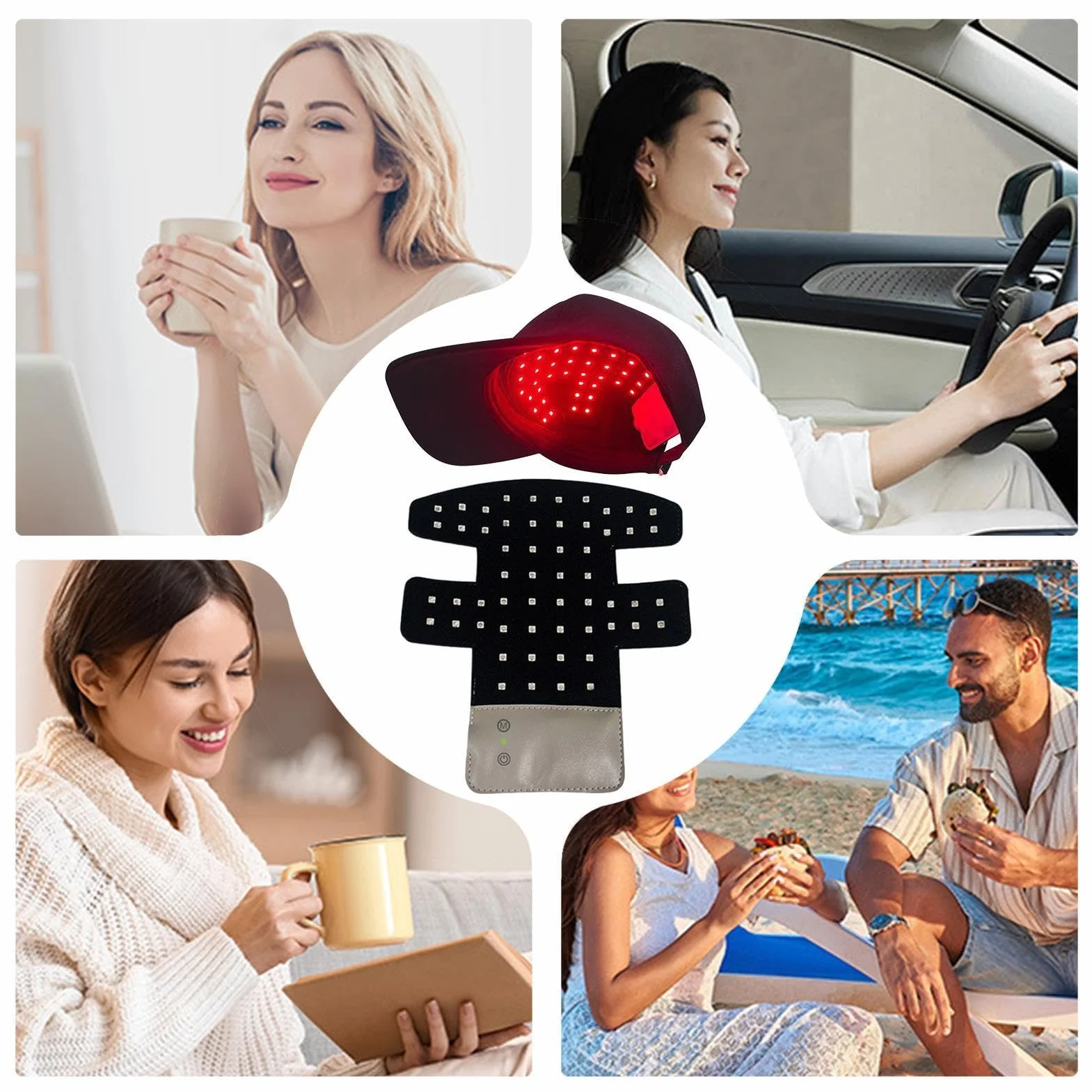 Gorra de Luz LED para Crecimiento de Cabello 450nm 660nm 850nm