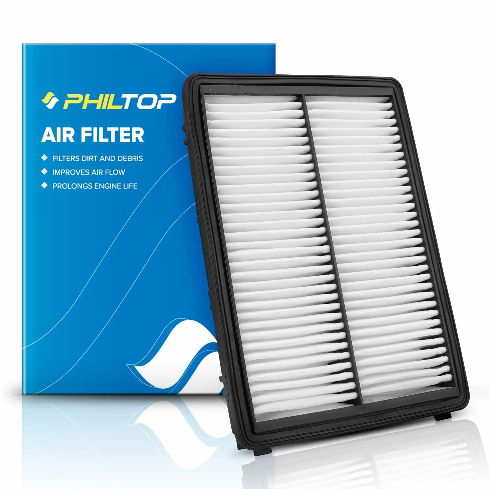 PHILTOP Filtro de aire de motor, EAF045 (CA11943) de repuesto para Sedona (2015-2021), Santa Fe Sport (2017-2018)