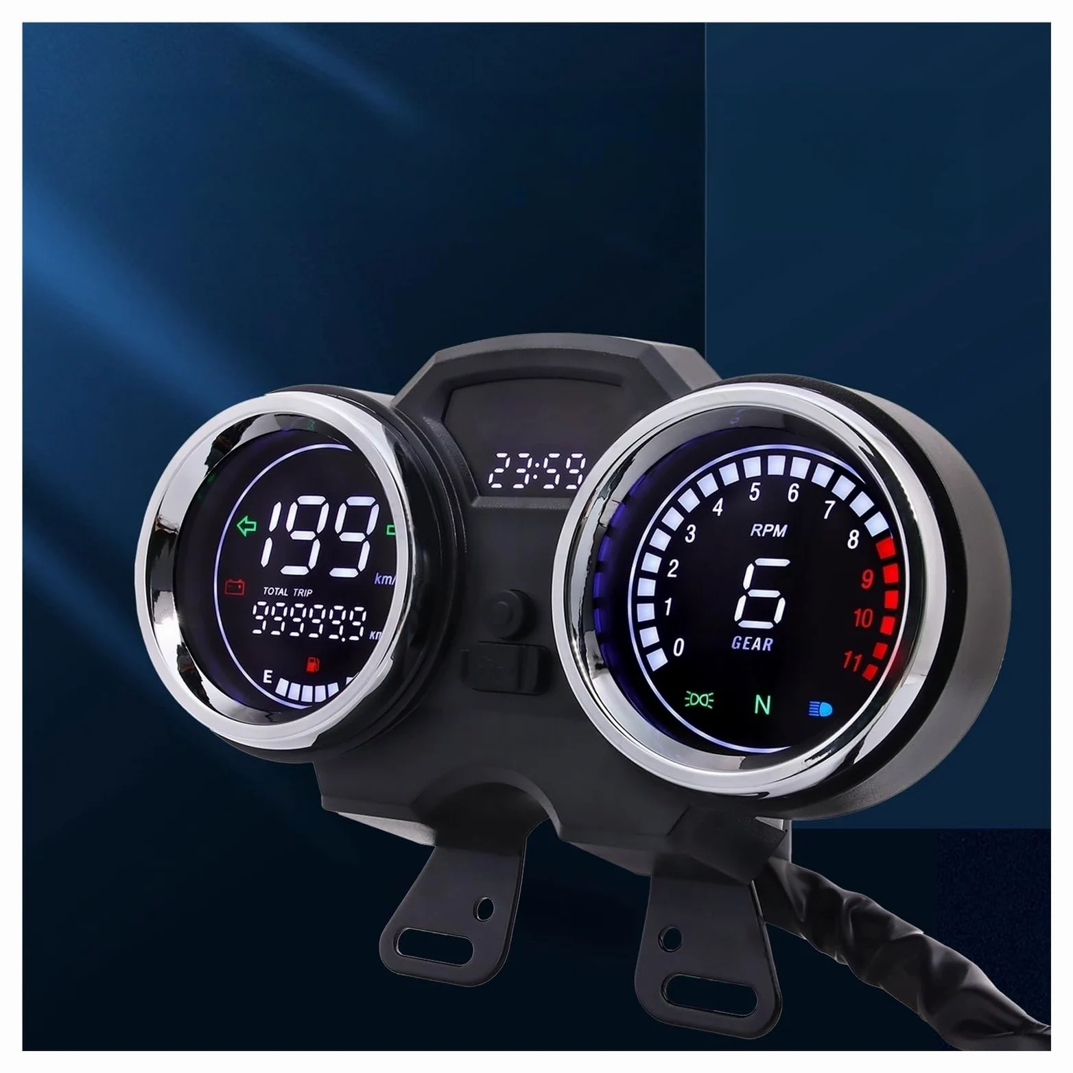 Odómetro Tablero Digital Para Motocicleta, Odómetro Universal, Velocímetro, Instrumento, De Moto, Contador Horas, Tacómetro Con Engranaje
