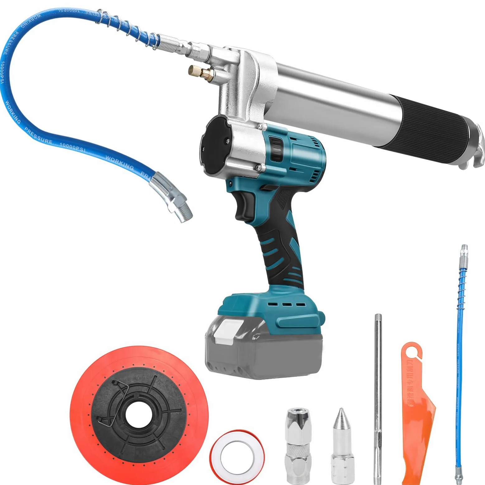 WingFly Pistola Engrasadora inalámbrica para Makita 18 V Batería, 13000 PSI, motor sin escobillas, cartuchos de grasa de 650 ml, para engrasar vehículos y máquinas (sin batería)