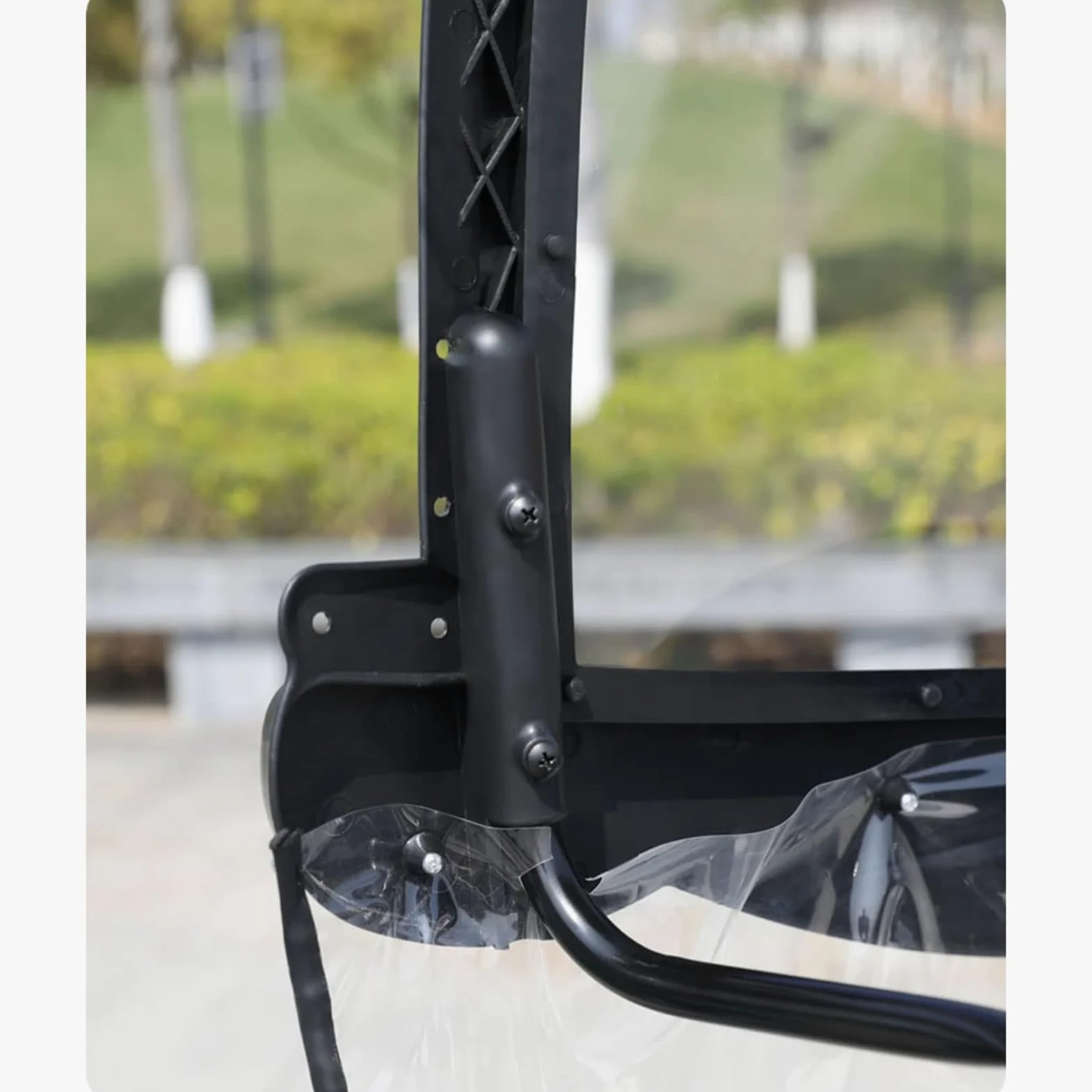 Parasol Moto Eléctrica Cubierta, Toldo Transparente for Coche eléctrico, Protector contra el Sol, la Lluvia y el Viento for Scooters de Movilidad.(Black)