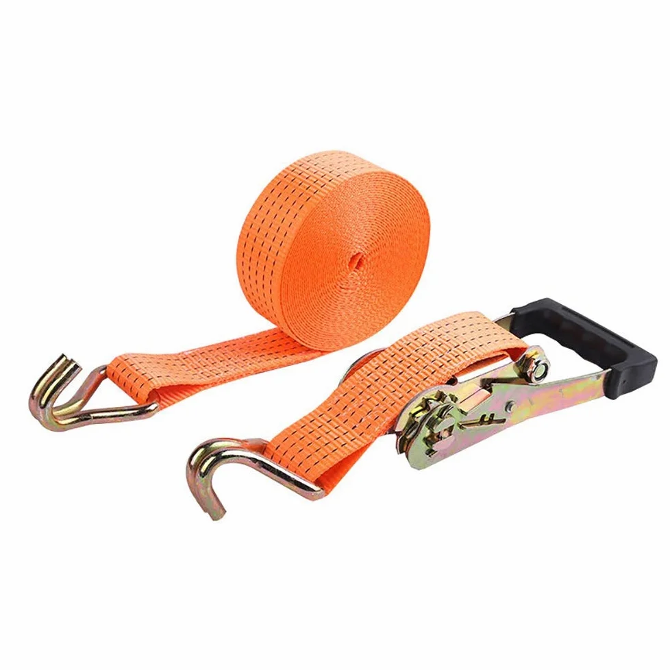 Correas de Amarre Correa de Amarre Cinturón de Resistencia a la Intemperie de Grado Industrial 2 Cinturón de Vendaje Cinturón de trinquete de Carga Gancho J de Acero Duradero para Camiones, Equipaje