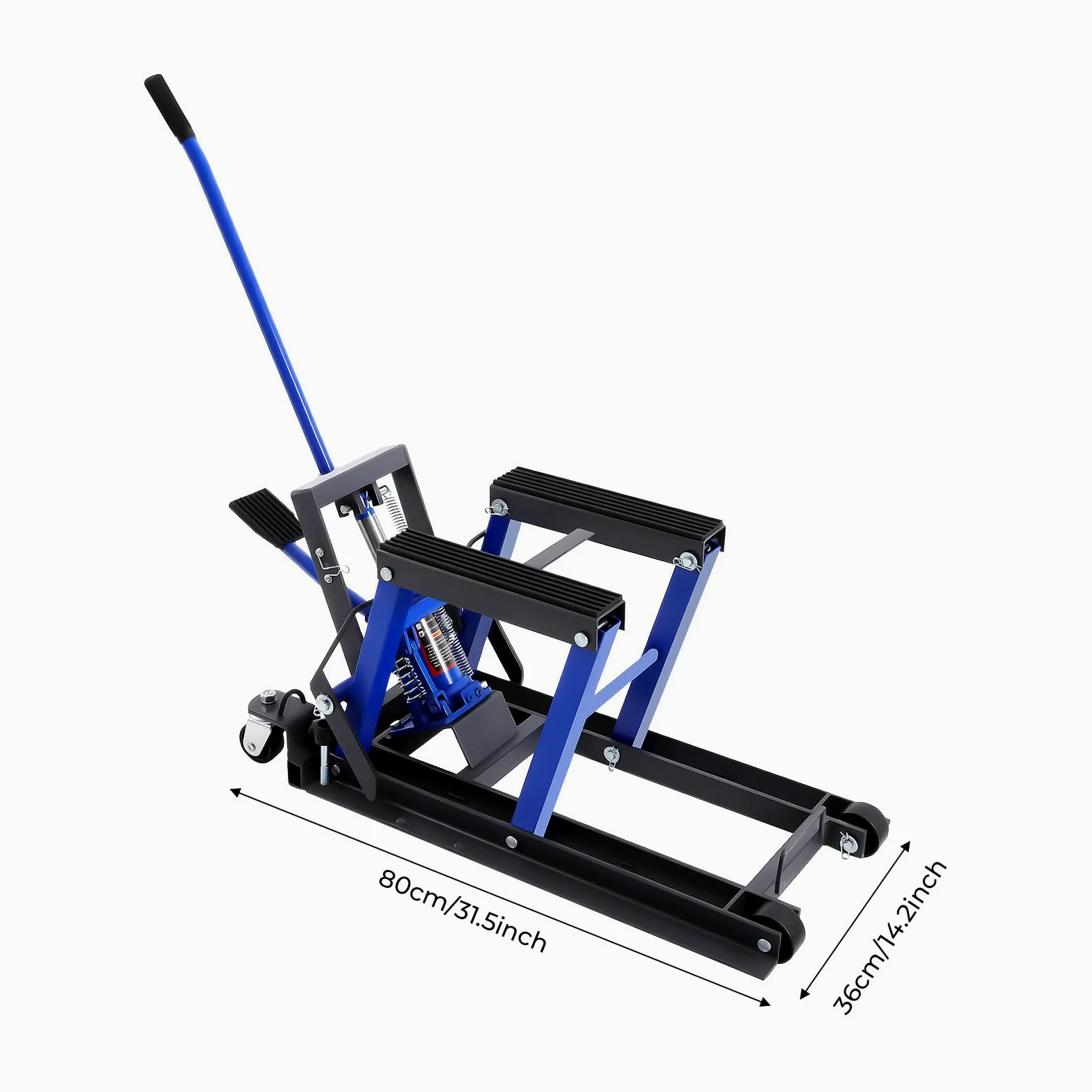 Elevador hidráulico para motocicleta, capacidad de carga máxima de 680 kg, ajustable, 12 – 38,7 cm, soporte de montaje para motocicleta, plataforma elevadora plegable para motocicletas, ATV