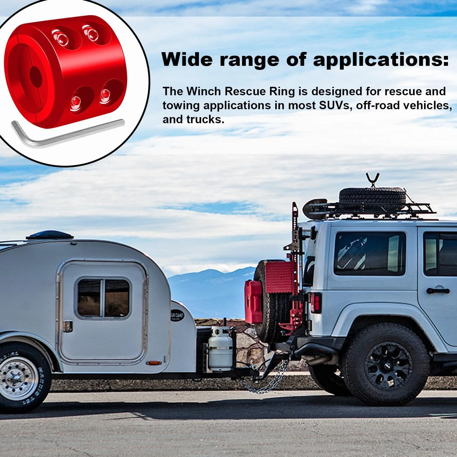 Tope de goma Winch Hook: tapón de cuerda de servicio pesado, protector de caucho duradero para cable sintético | Accesorio de modificación del automóvil para gancho de remolque todoterreno, seguri