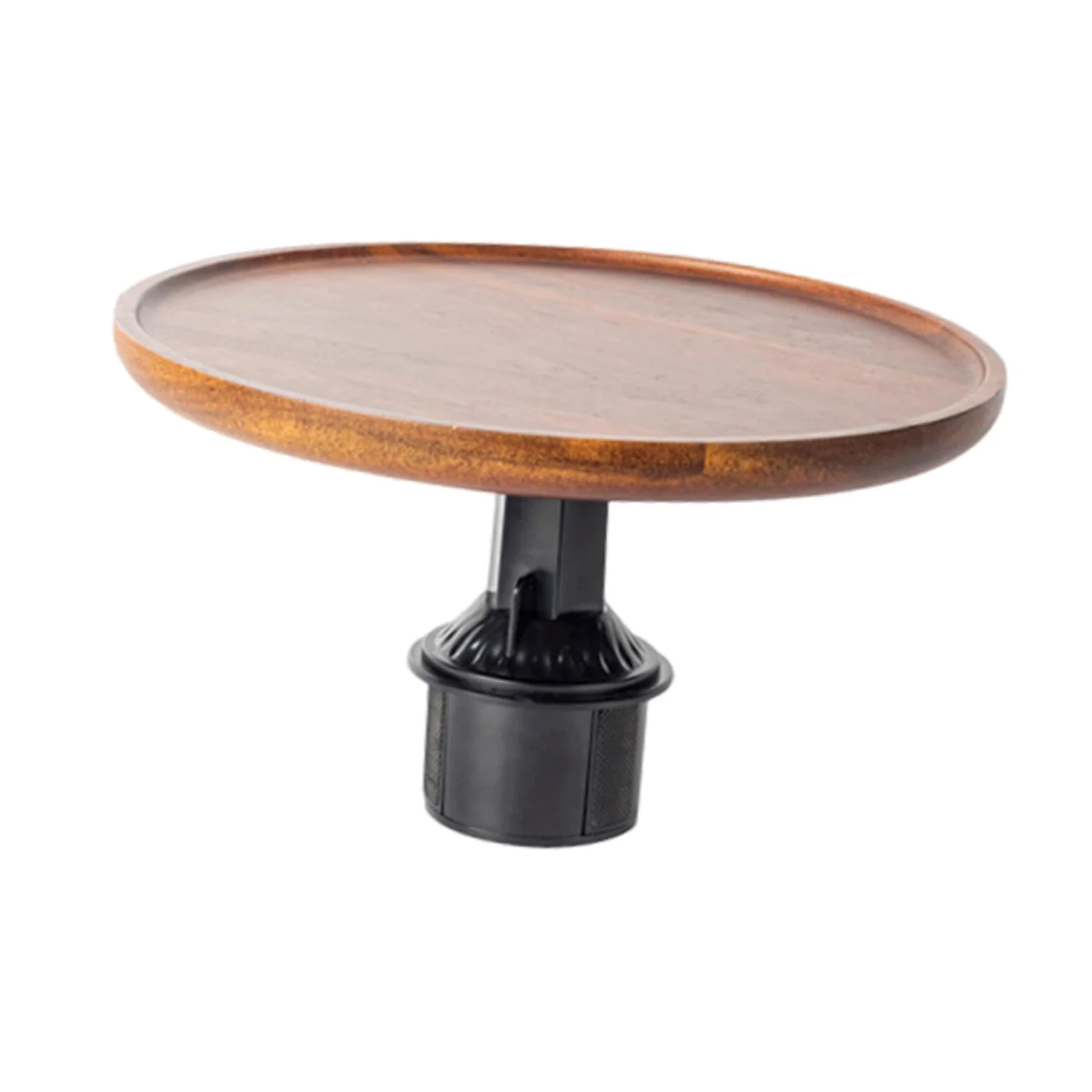 Qianly Mesa de Escritorio para Coche con Soporte para Portátil, Fácil de Montar para Viajes Por Carretera, de Madera, Giratoria 360°.