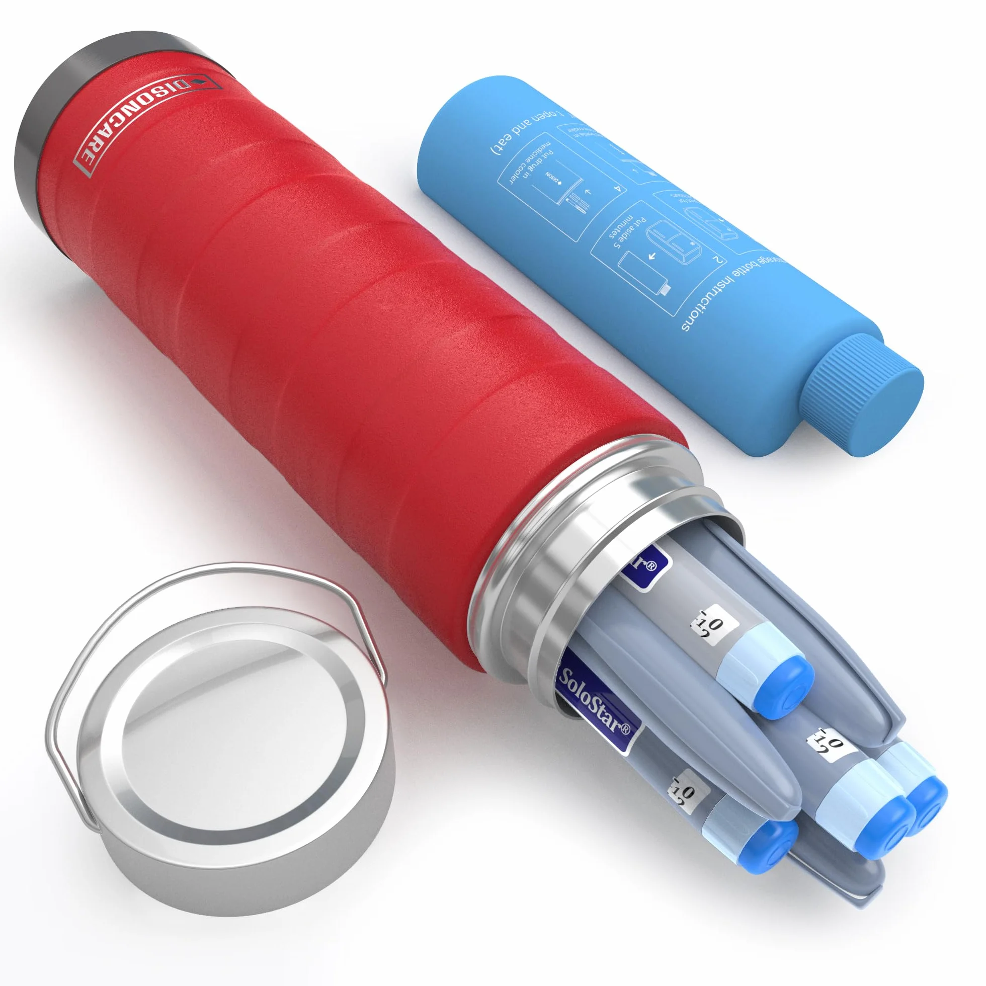 DISONCARE 74H Nevera Portatil Insulina para Viaje,Nevera Medicamentos Portatil TSA Bolsa Insulina Estuche Frio para Diabéticos con 2 Enfriadory QR Alerta Médica(Azul)