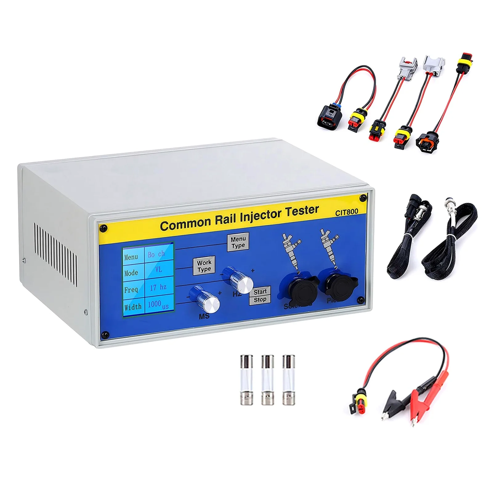 Probador de Inyectores Diesel de Alta Eficiencia,Tester Common Rail para Control de Señal/Herramienta de Calibración de Inyectores para Reparación Profesional(CIT800)