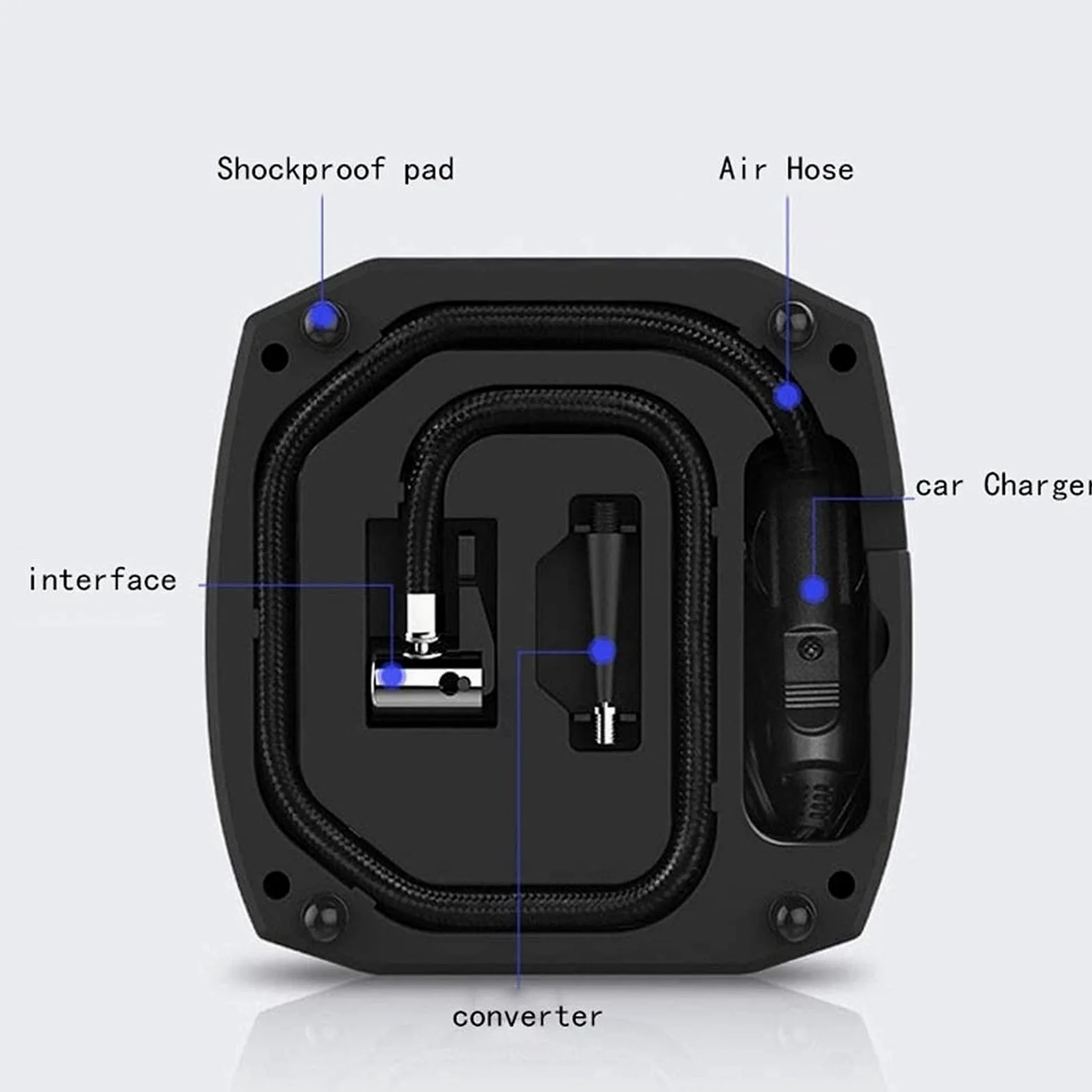 Compresor de aire portátil pequeño Inflador de neumáticos con manómetro Bomba de neumáticos for automóviles Compresor de neumáticos de 12 V CC Bomba de aire eléctrica for neumáticos de automóviles Bic