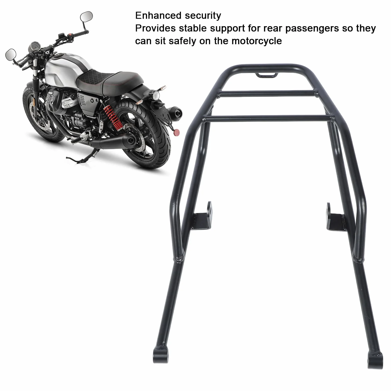 Motocicleta Trasero Trasero de Equipaje Soporte de Tubo de Hierro Pesado Espacio de Almacenamiento Adicional Soporte de pasajeros Seguro para Moto Guzzi v7 Stone Especial