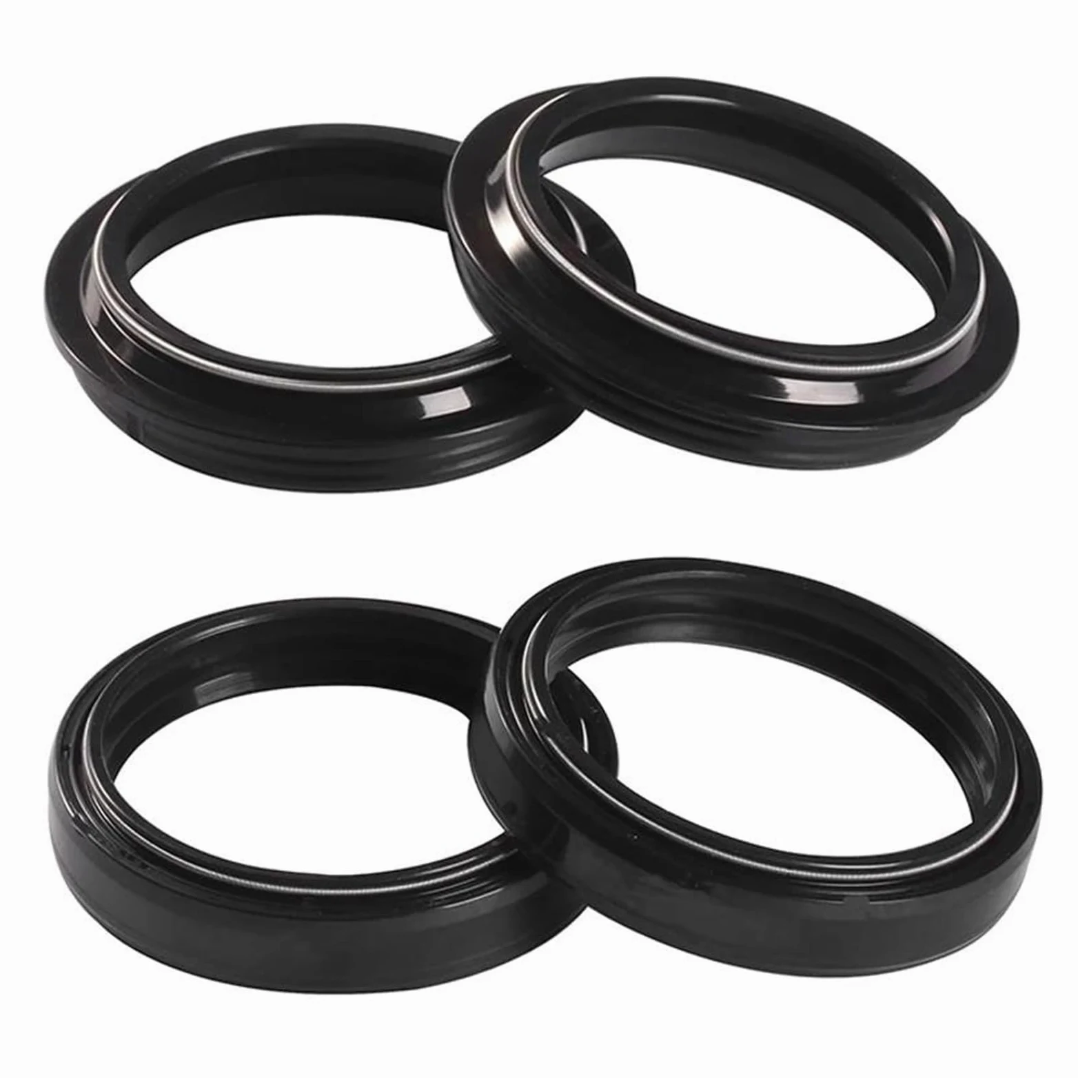 Retén De Aceite Y Tapa Antipolvo para Amortiguador Delantero Motocicleta para Yam&AHA FZ1-S, FZ1-SA, para FA&ZER (2010-2014)(2pcs Oil 2pcs Dust)