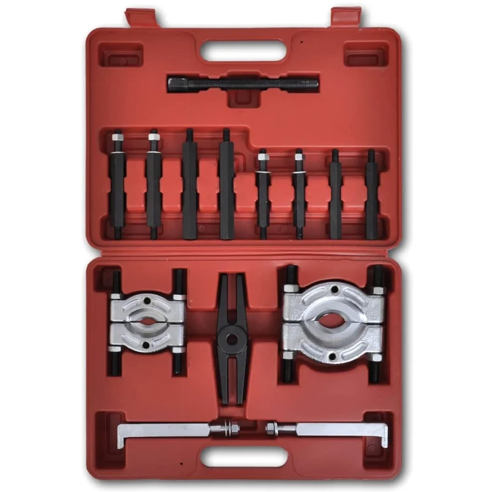 Juego de extractores de rodamientos de 14 piezas de acero de alto rendimiento con mandíbulas de 2" y 3", haz H, tornillo guía y adaptadores Yoke, maletín de herramientas para coche, moto