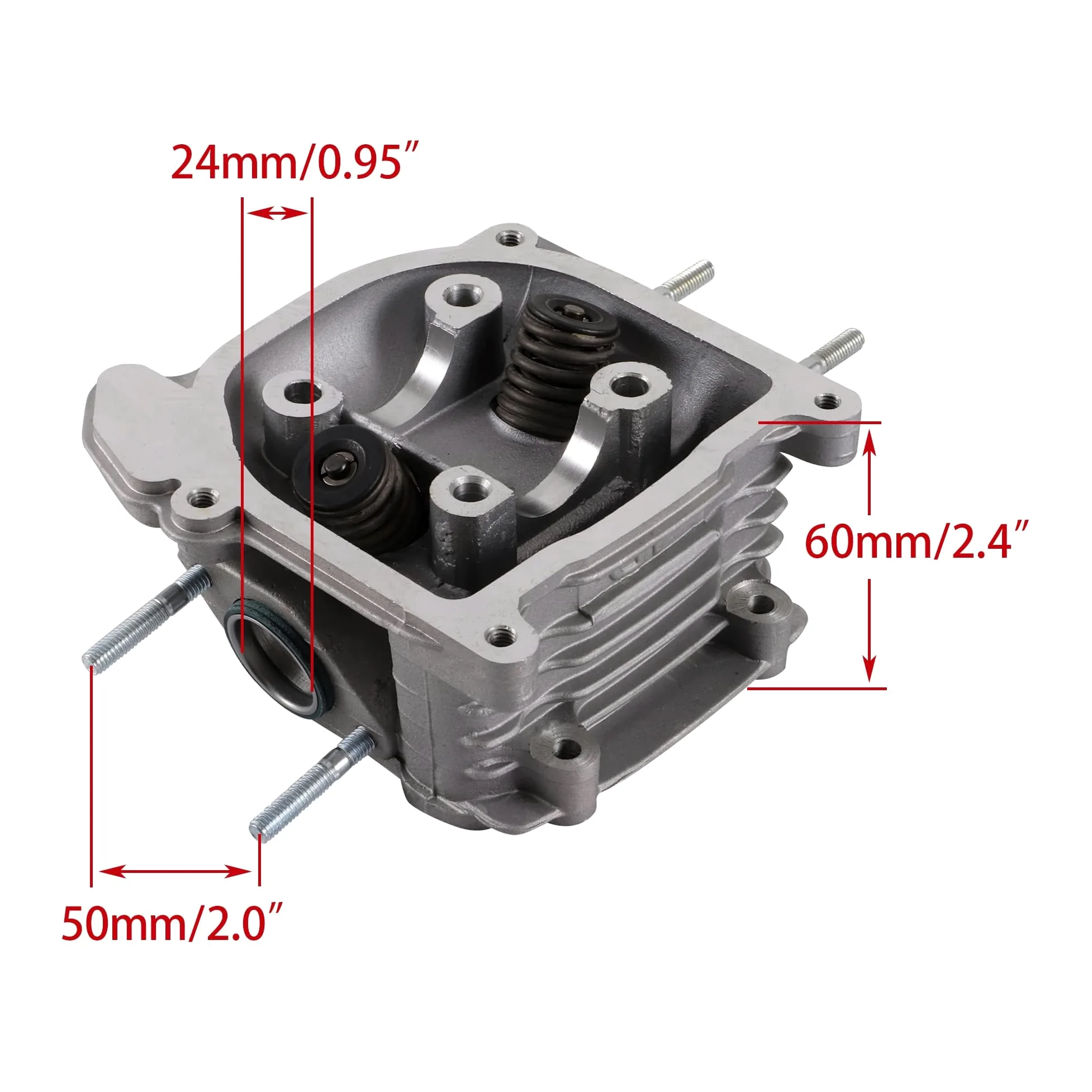 WOOSTAR 47mm Cilindro con Culata y Juego de Anillos de Pistón Kit de Juntas para GY6 72cc 80cc Taotao 49cc 50cc 4 Tiempos 139QMB 139QMA Scooter ATV