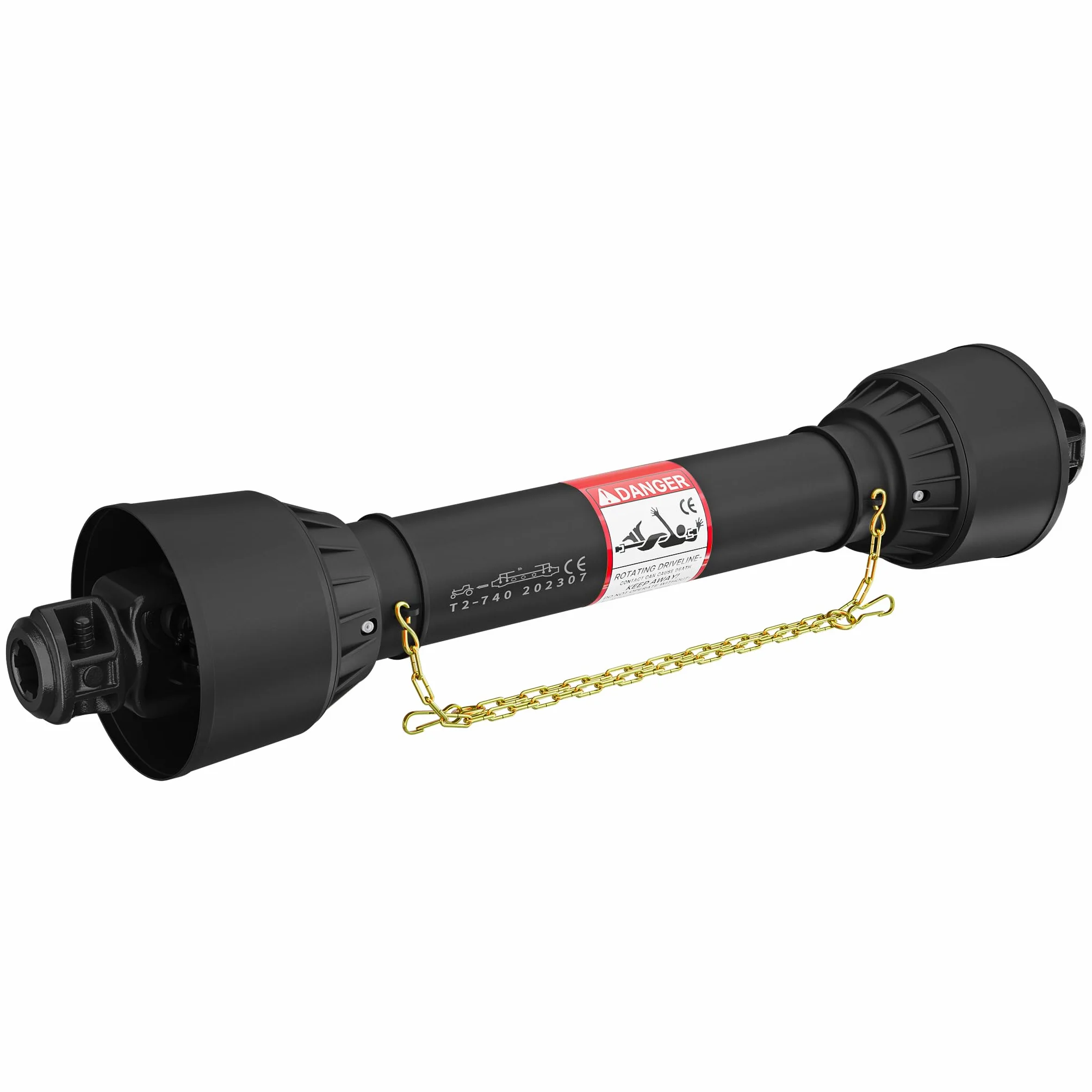 WilTec Toma de Fuerza T2 Eje transmisión cardán 740-960mm 270Nm 540rpm PTO 23KW (31CV) 2X 1 3/8" 6 Dientes