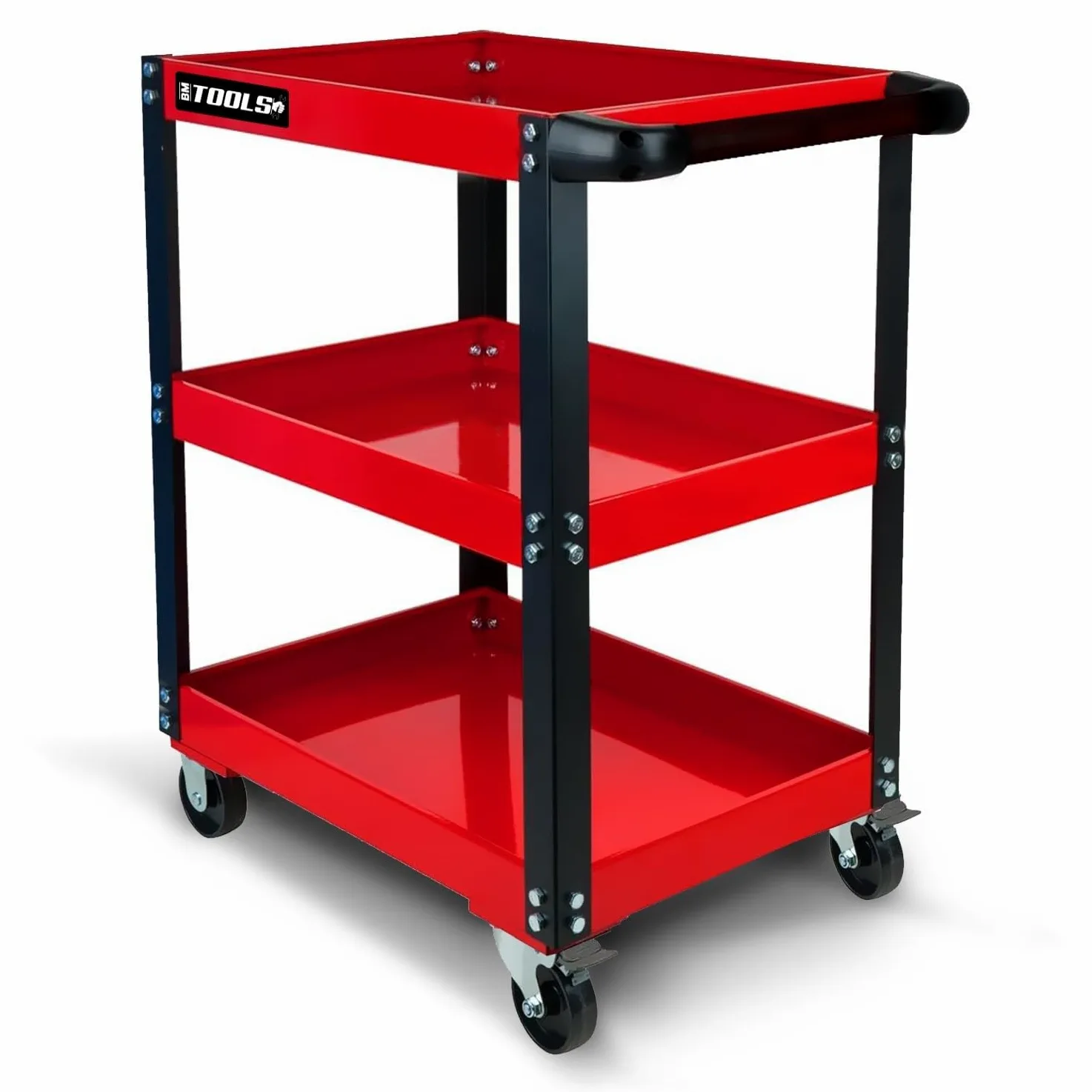 Carro de taller BM TOOLS TOOLCART Carretilla de 3 pisos sobre ruedas - Postre, Bandejas de almacenamiento para herramientas, Sirviente, 150KG Max