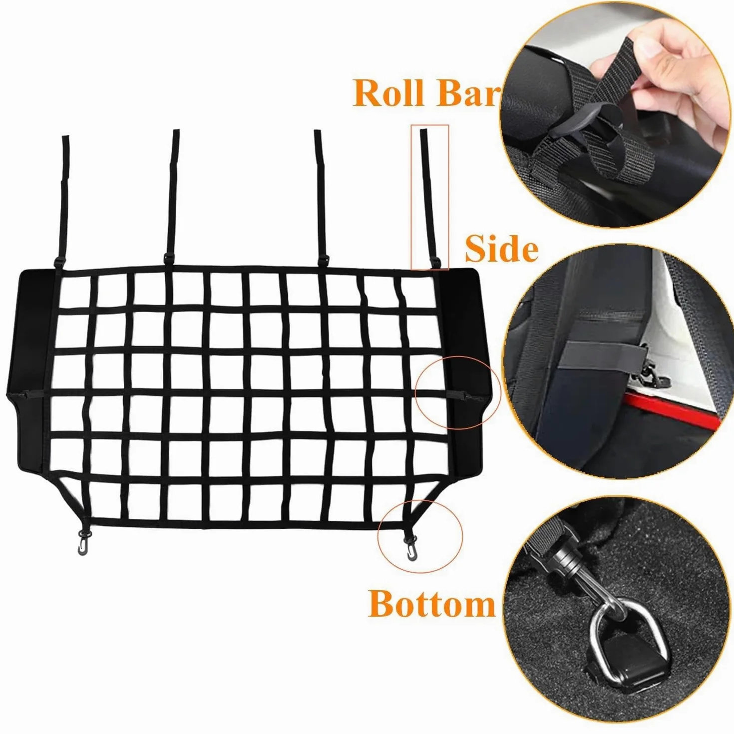 Red de Almacenamiento Red De Aislamiento para Maletero Coche Barrera Protectora para Perros Malla Divisora Seguridad para Jeep para Wrangler JK JL 2007-2023