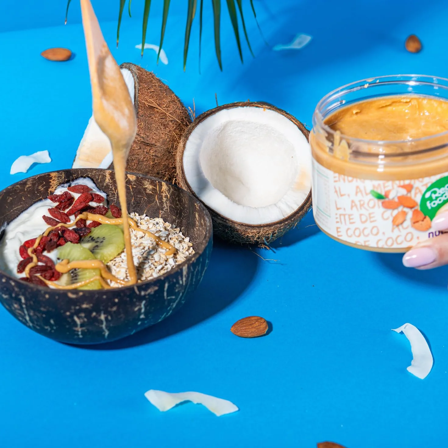 Crema de almendras y coco Realfooding 250 gr nut&me Sin azúcar añadido Baja en carbohidratos Sin lactosa Sin gluten