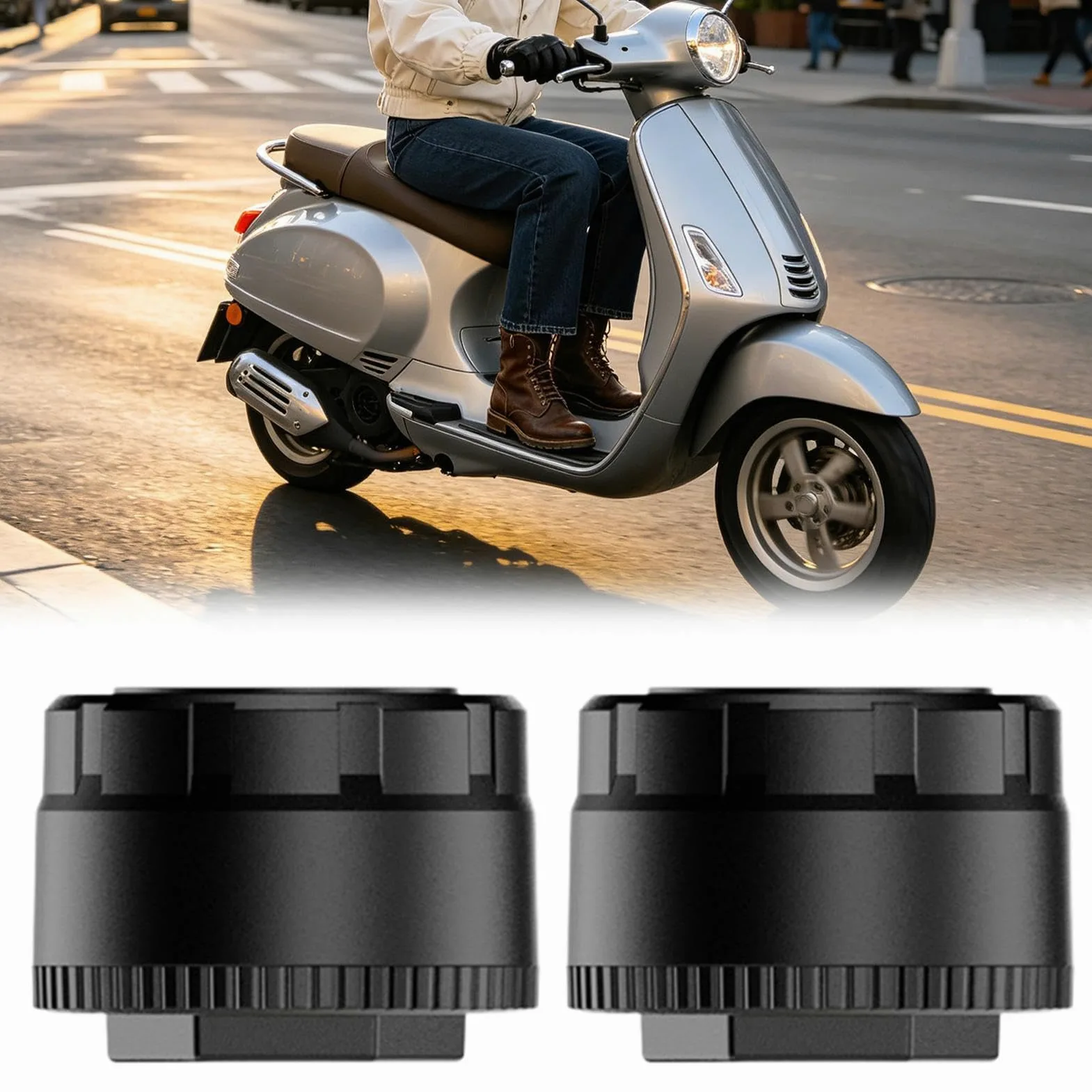 Medidor de Presión Neumático | Inalámbrico | Tiempo Real | Sistema preciso de neumáticos para motocicletas, scooters, garajes todoterreno y viajes diarios