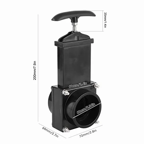 KIMISS Válvula de desagüe para caravana de 50mm, para RV y caravan, válvula de residuos en ABS, accesorio exterior para de alcantarillado