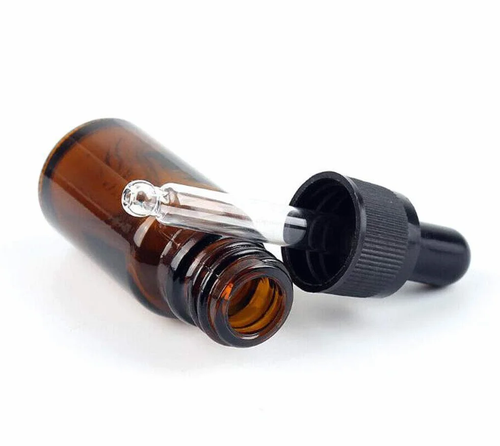 Botellas de cristal ámbar recargables vacías 12 unidades gotas aceite esencial