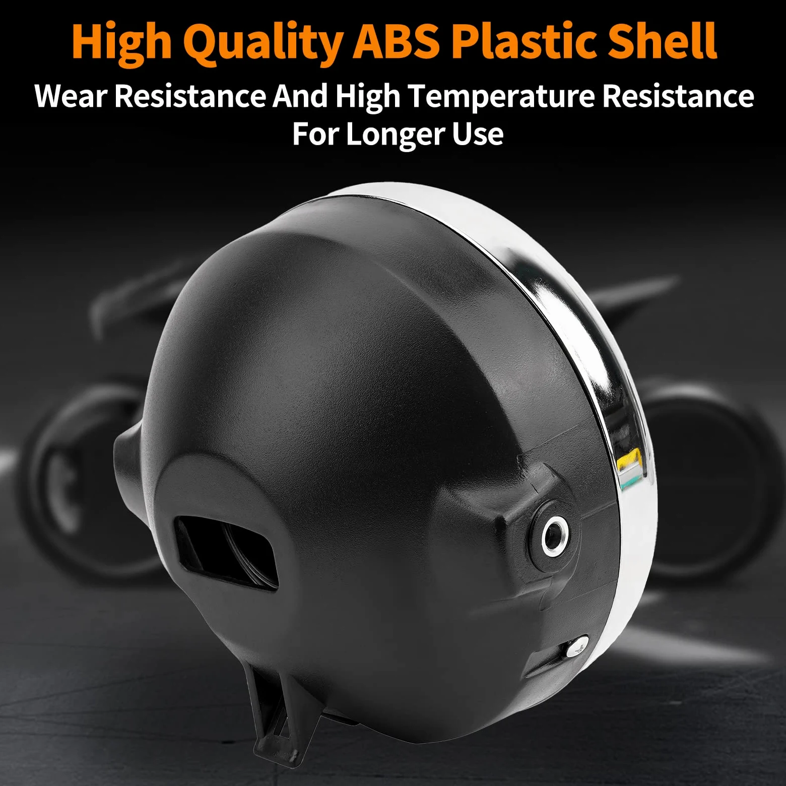 AHL Faro HalóGeno para Motocicleta, Faro Retro Redondo Cromado De 12 V Compatible con CB400 CB500 CB1300 Hornet 250/600/900 VTEC400 VTR250 CB250