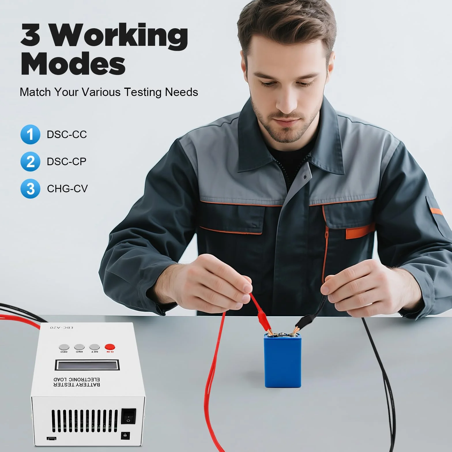 EBC-A20 - Comprobador de batería portátil de 85 W, comprobador de capacidad de batería multifunción de litio/plomo