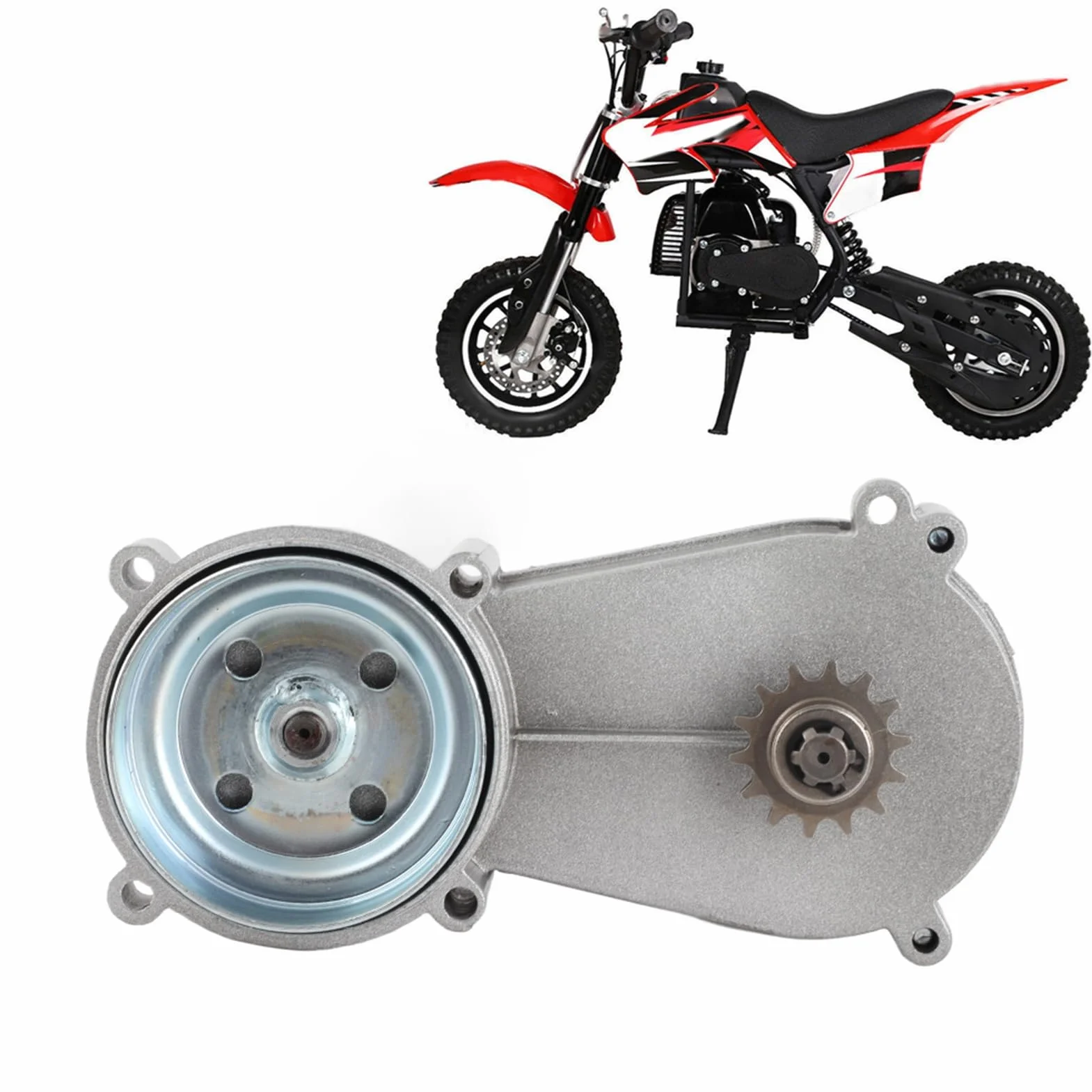 Caja de Cambios de Transmisión por Piñón, Reductor de Engranaje de Embrague, Caja de Cambios de Alto Rendimiento para Motores 2T 47CC 49CC, Aleación de Aluminio con Superficie Anod