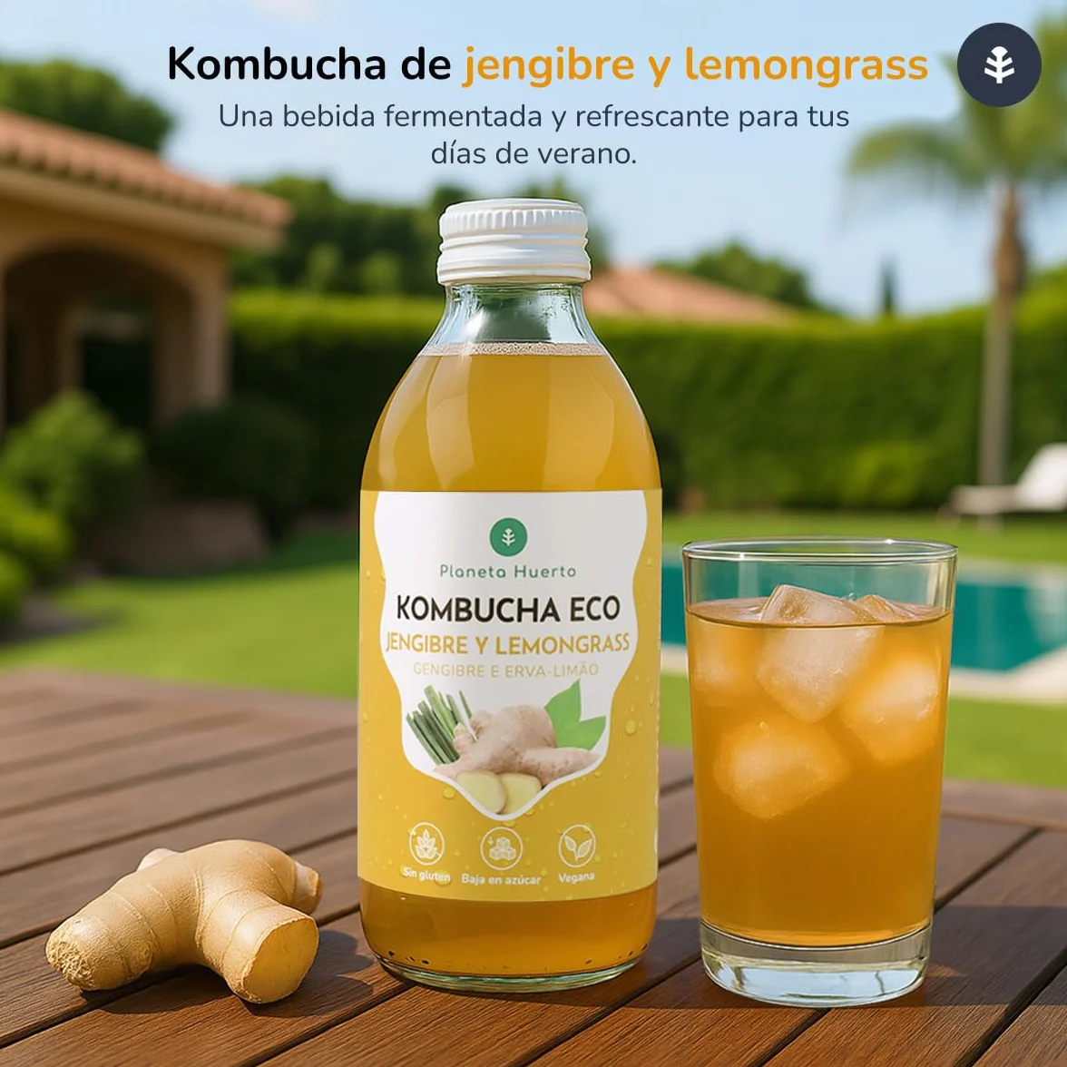 Pack 6x Kombucha ECO Jengibre y Lemongrass 330 ml