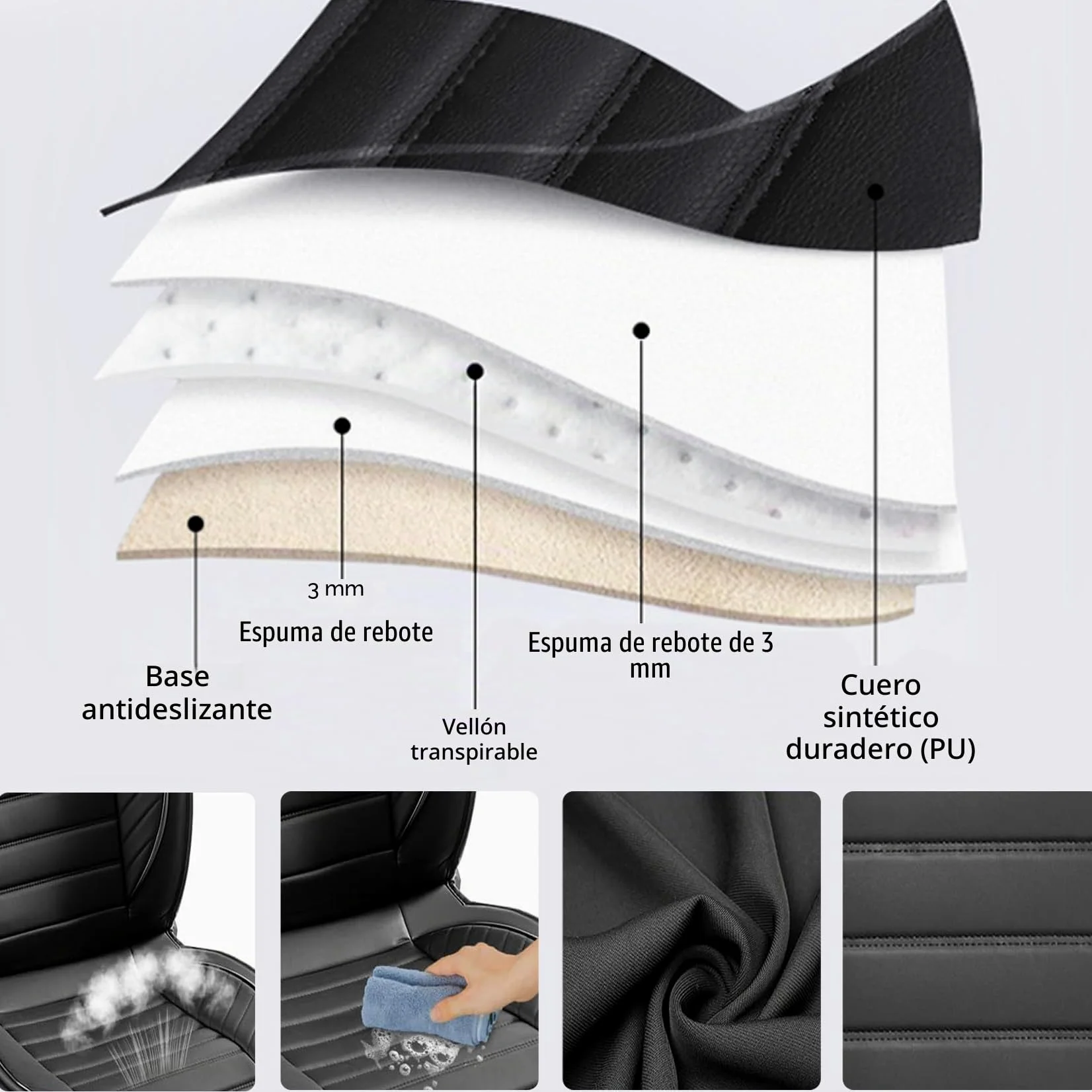 Juego de 2 fundas de asiento de coche para Mercedes Benz Clase B, Clase C, Clase E, GLB, GLK, GLC, GLE (negro)
