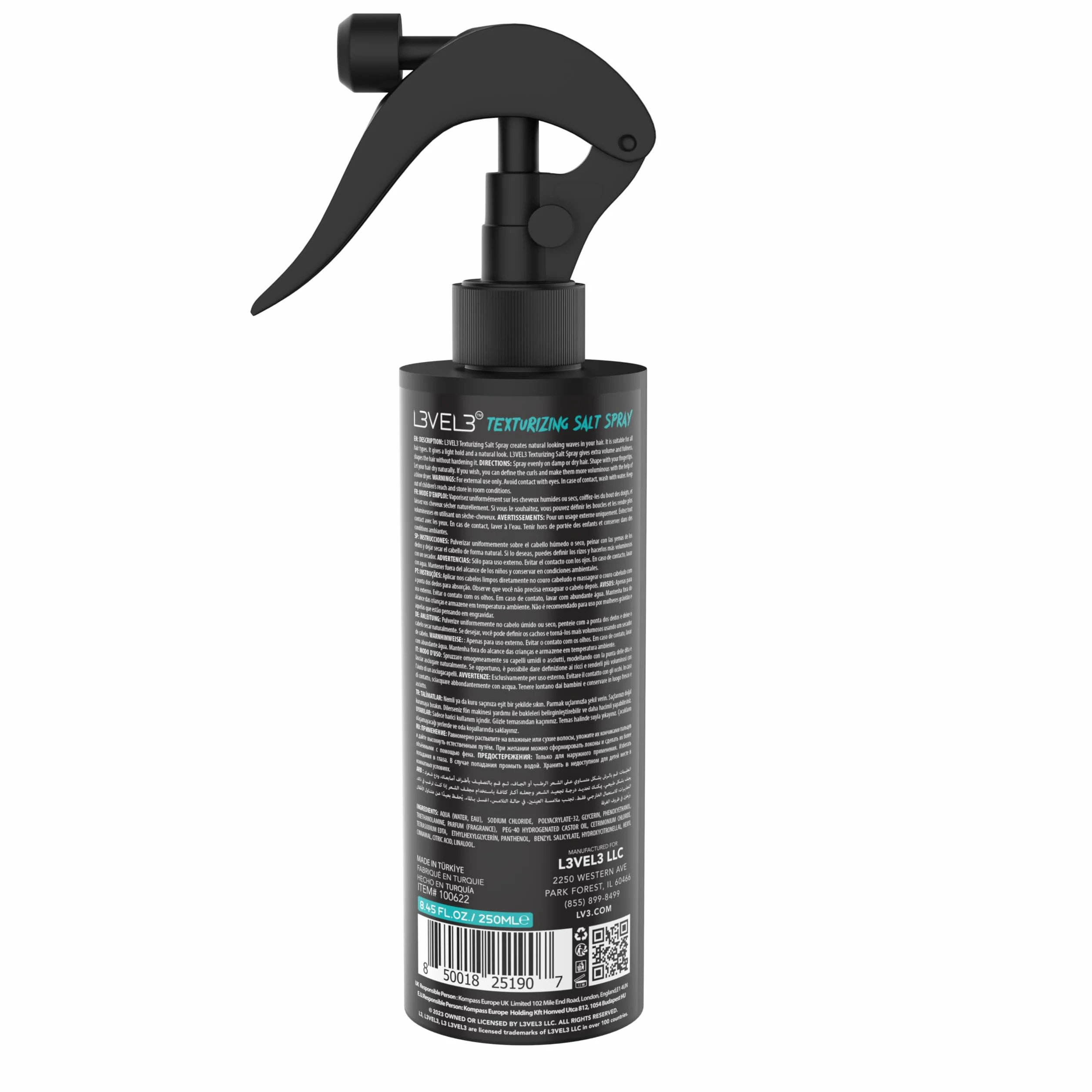 Level 3 L3 Spray texturizante de sal marina 8.45 onzas líquidas