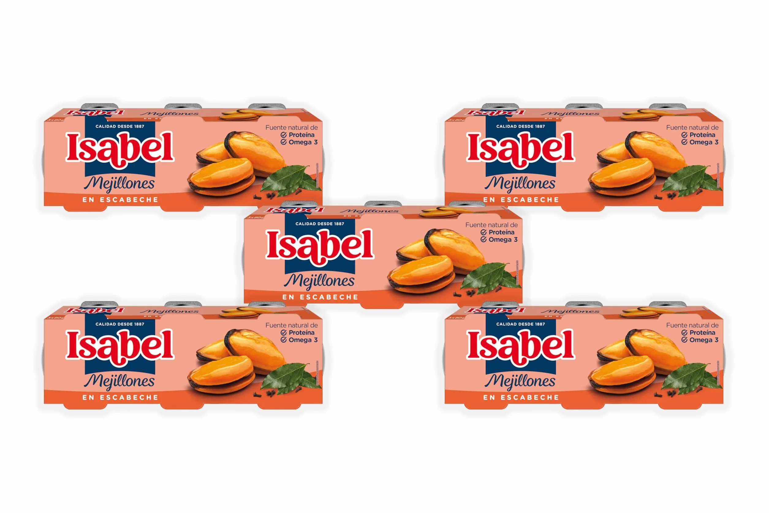 Isabel Mejillones En Salsa De Escabeche Pack 5 Cajas - 3 x 80 g