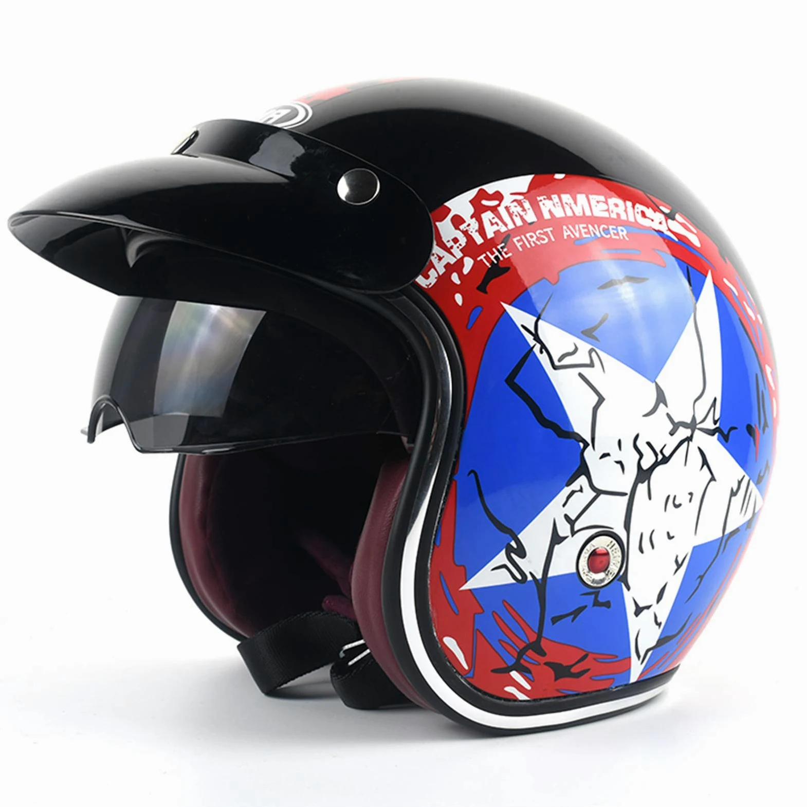 Casco De Motocicleta Casco Abierta Personalidad Vintage Cascos Moto Half-Helmet Transpirable Cálido Adulto Hombres Mujeres Casco Jet ECE Certificado Actividades Multideportivas