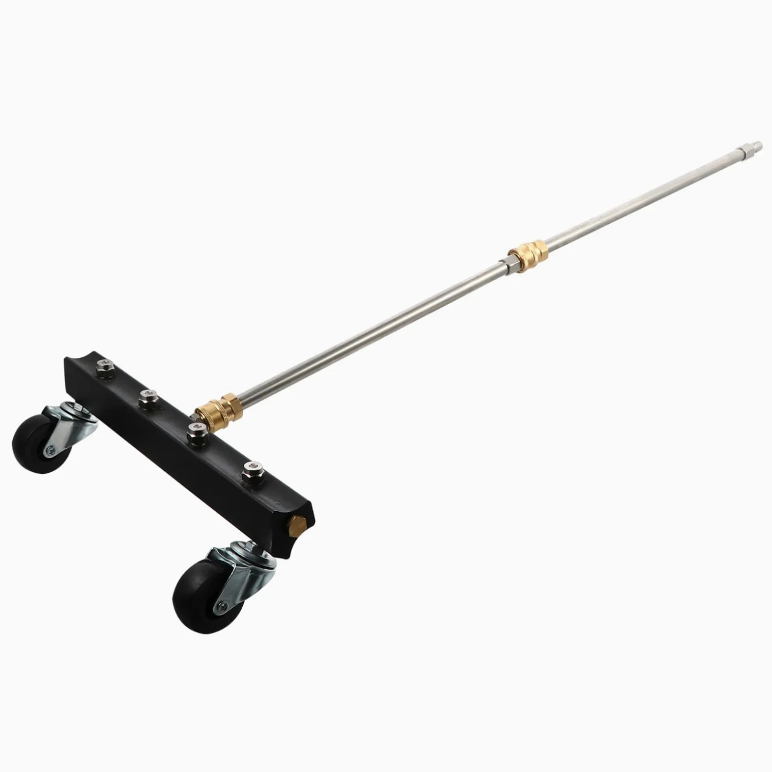 Hemobllo Cepillo para Hidrolavadora de Chasis Liberación Rápida 1/4 | Acero Inoxidable y Latón, Negro, Limpieza de Suelo y Bastidor de Coche, Remolque y Vehículo Comercial