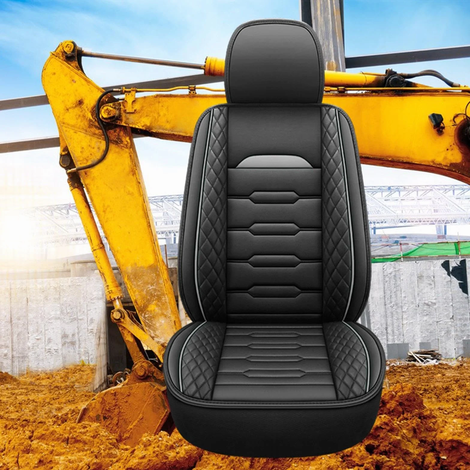 Sharplace Funda para asiento de excavadora, reemplazo directo, resistente, Gris