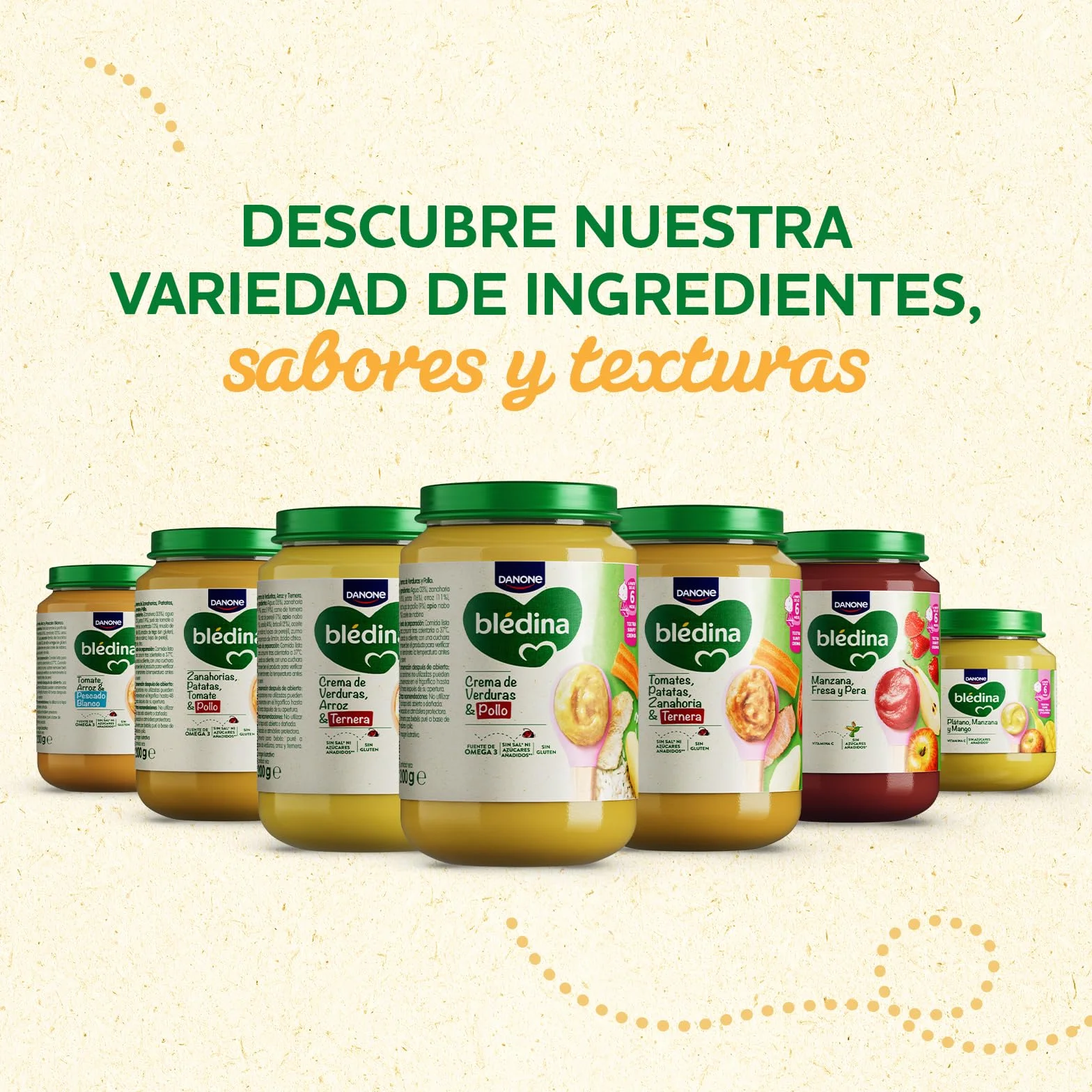 Blédina Tarritos de Platano, Manzana y Mango para Bebé 6x125g Sin Azúcares Añadidos
