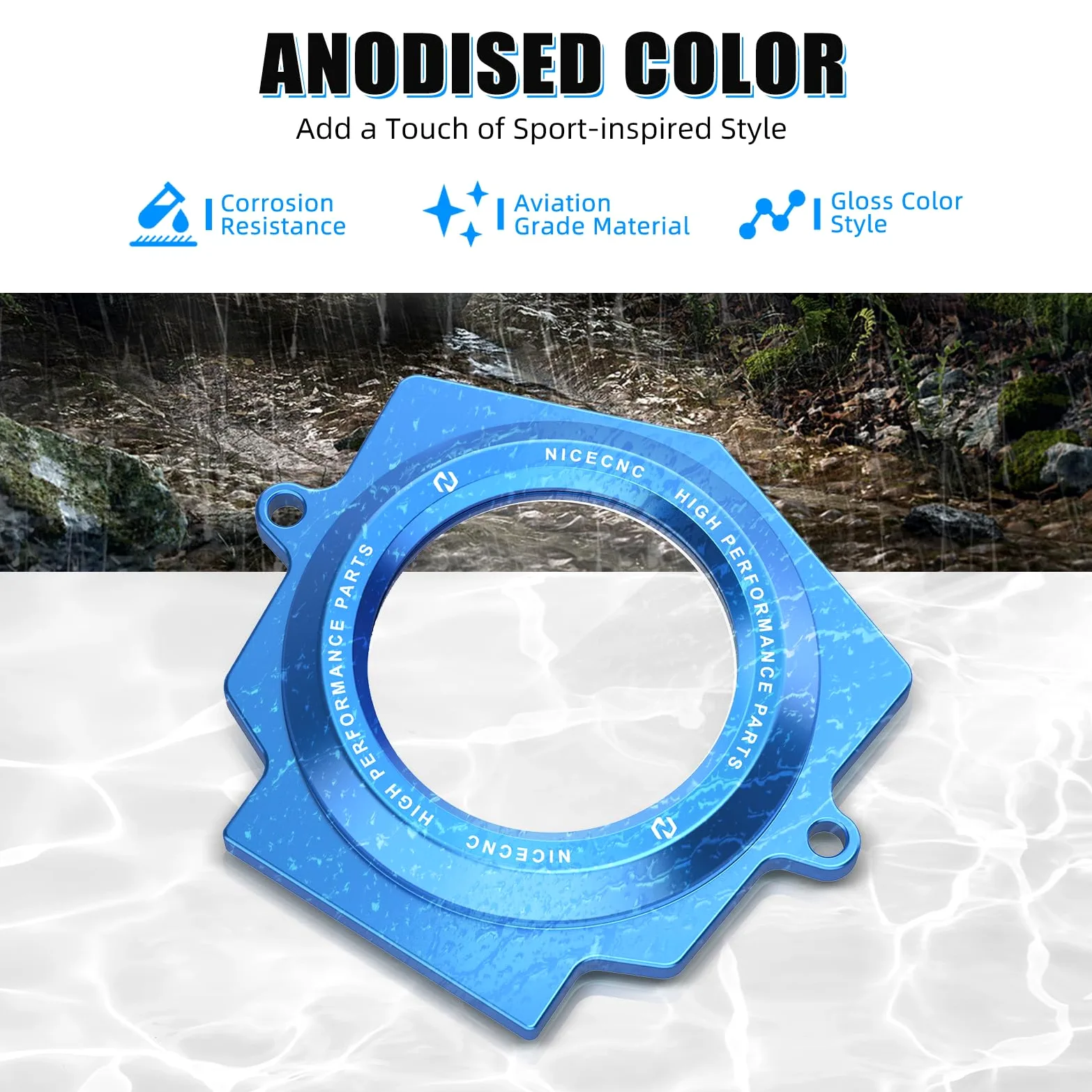 NICECNC Cubierta de Eje de Leva Transparente de aleación de Aluminio Azul Compatible with Yamaha Raptor YFM 700 2006-2024, Raptor 700 R 2009-2024, Raptor 700 SE 2009-2024