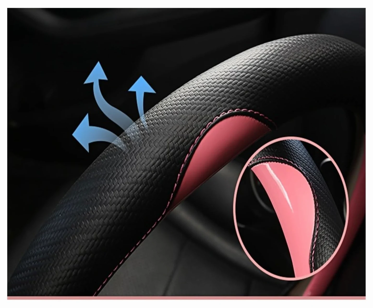 Funda Protectora para Volante de Coche A1 A3 A4 A5 A6 A7 A8 Q2 Q3 Q5 Q7 Q8 Accesorios para Coche Funda para Volante de Coche 38cm