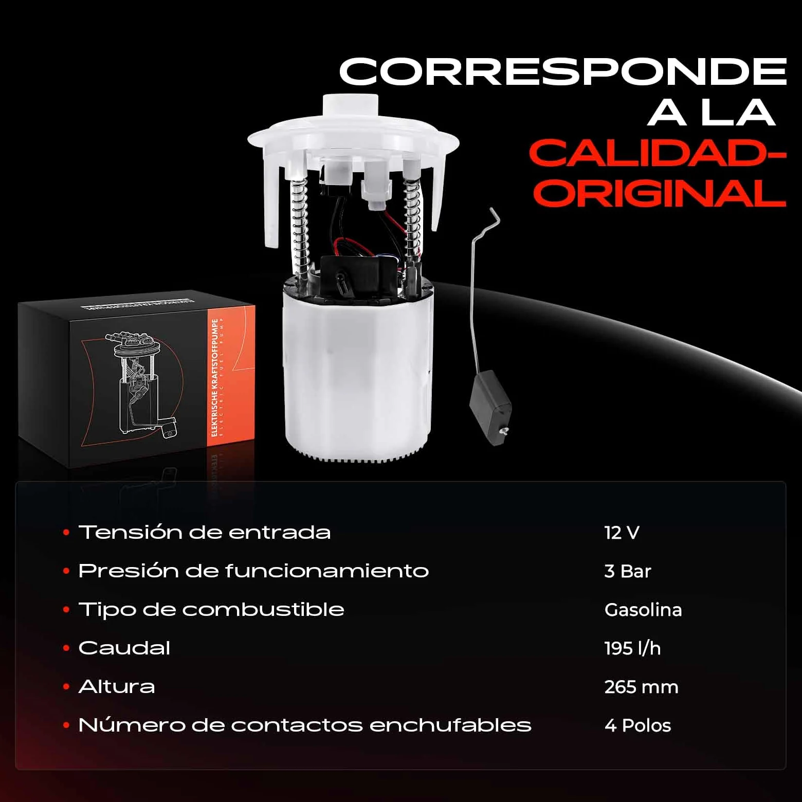 Frankberg Bomba de combustible surtidor de gasolina unidad de suministro | 4 pines; Compatible con: Clase C W204, Clase E Cabriolet A207, Clase E W212, Coupé Clase E C207, Clase GLK X204
