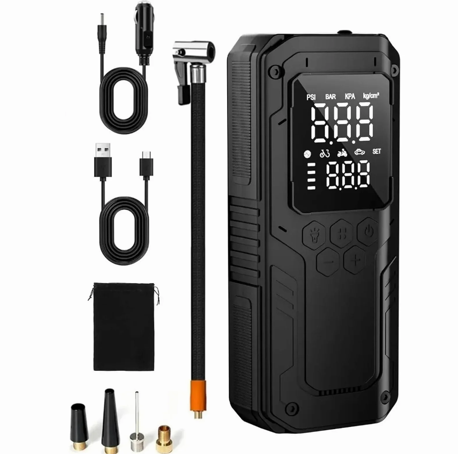 Inflador Ruedas Coche Bomba de Aire para Coche de 150PSI, Inflador de neumáticos Digital, compresor de Aire con Cable de alimentación de 12V CC Compresores de Aire portátiles
