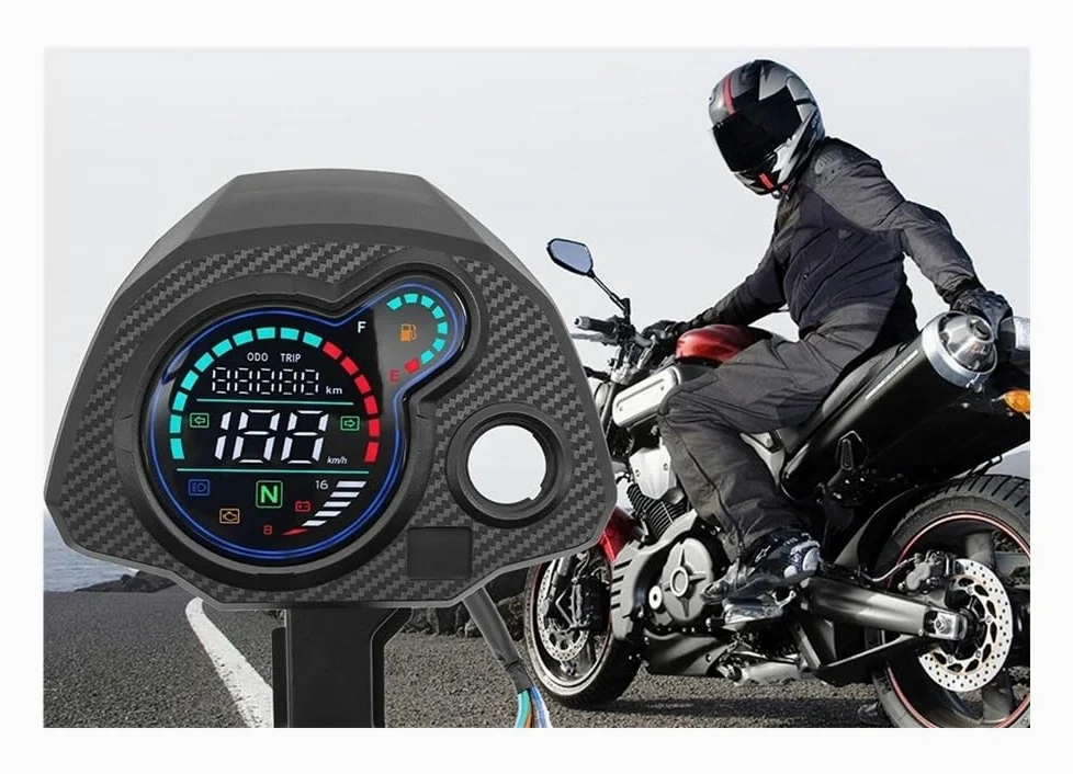 Moto Velocímetro Tacómetro Panel de instrumentos digital para motocicleta, tacómetro, velocímetro, voltímetro para Navi 110