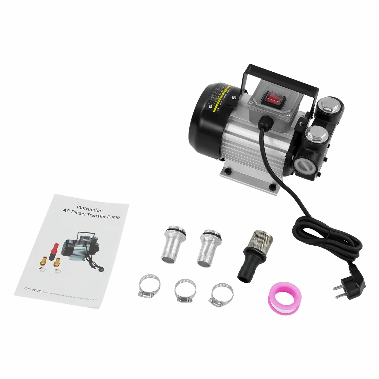 Bomba diésel 220 V 550 W, bomba de extracción de aceite diésel, bomba de transferencia de combustible diésel, 60 L/min, potencia de aspiración 5 m