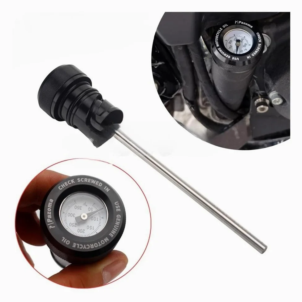 para Softail para Street para Bob para FLHCS para FXLR para FLSB Tapón Llenado Depósito Aceite Indicador Temperatura Motor Varilla Nivel Aceite Varilla(Black)