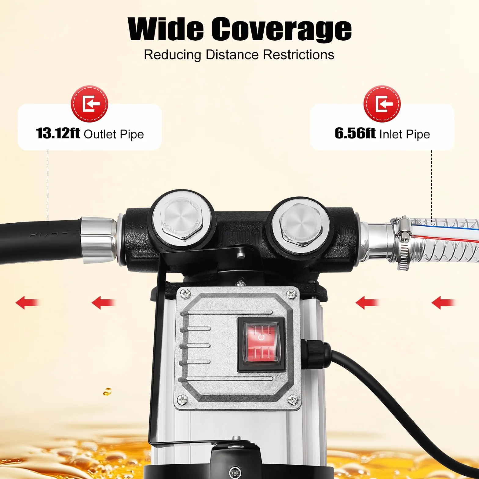 Bomba diesel autocebante 230v ± 10 DC 550w | Bomba de extracción de aceite eléctrica | Capacidad máxima de extracción de 2800 rpm, 60 l, incluye manguera, pistola de dispensación y otras herramientas